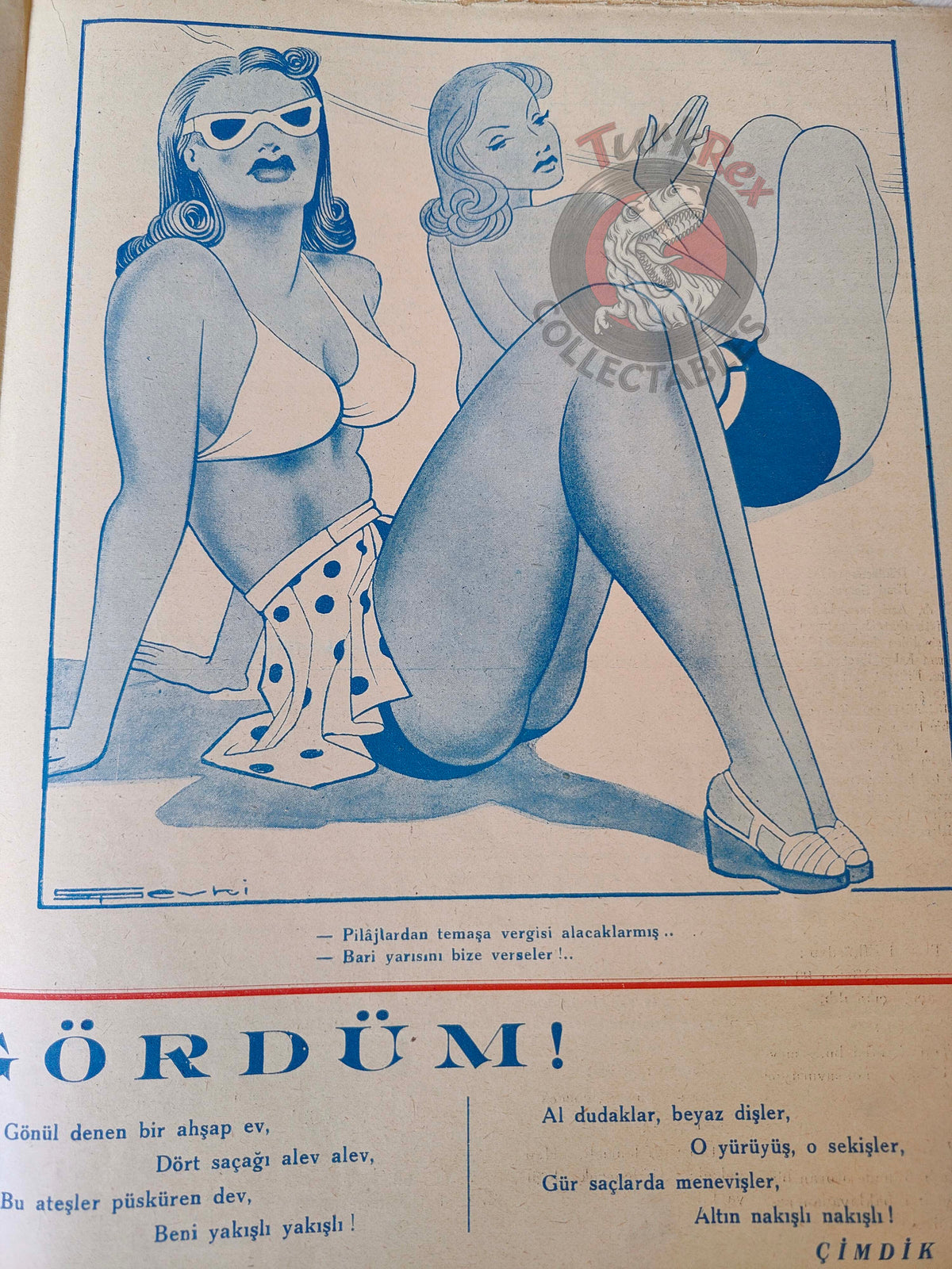 Akbaba 1944 Humor Magazine Turkish Turkey Winston Churchill Germany WW2 era Britain Winston Churchill