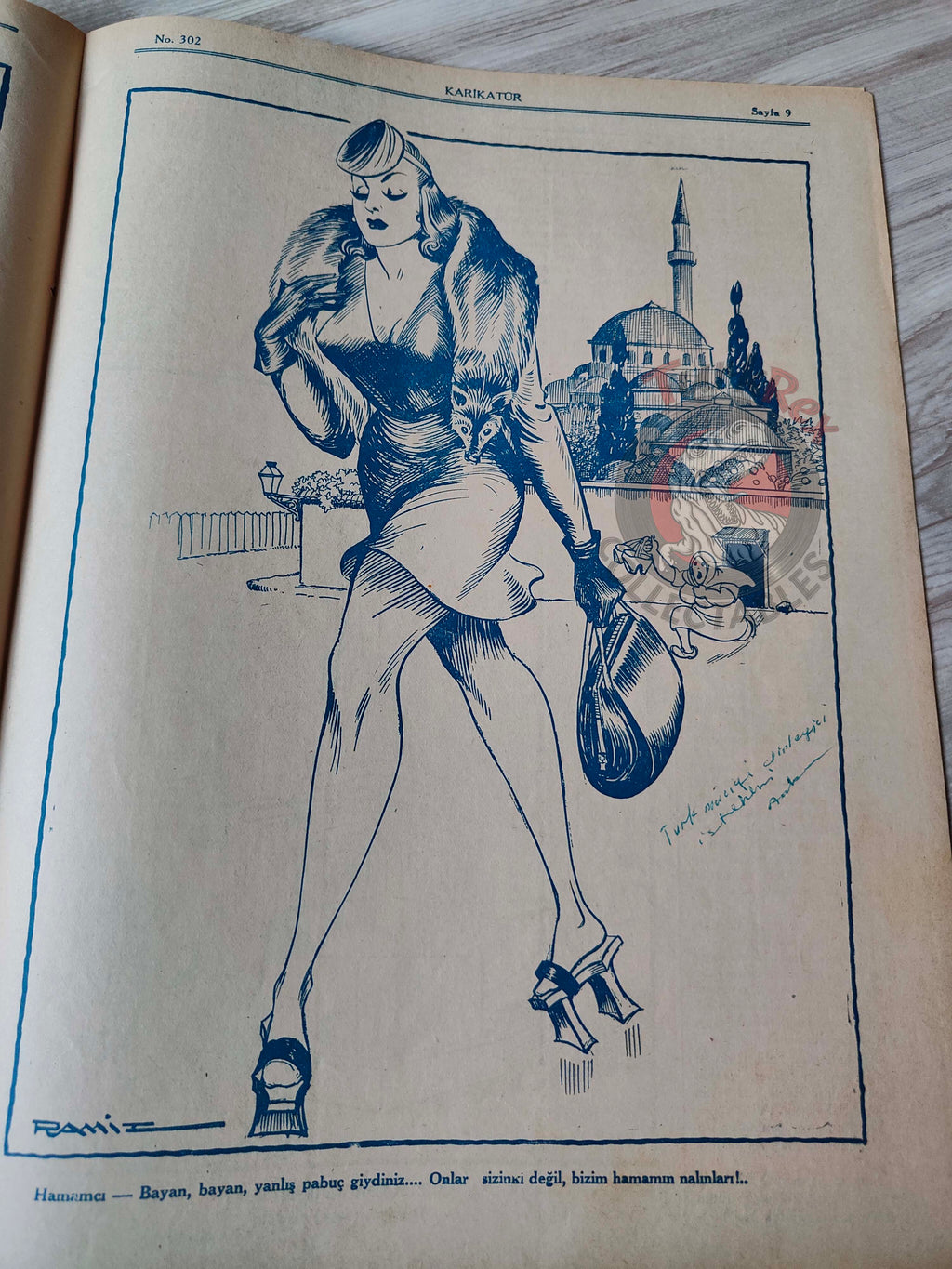 Karikatür 1941 Humor Magazine Turkish Turkey Russia United States Germany WW2 era Churchill