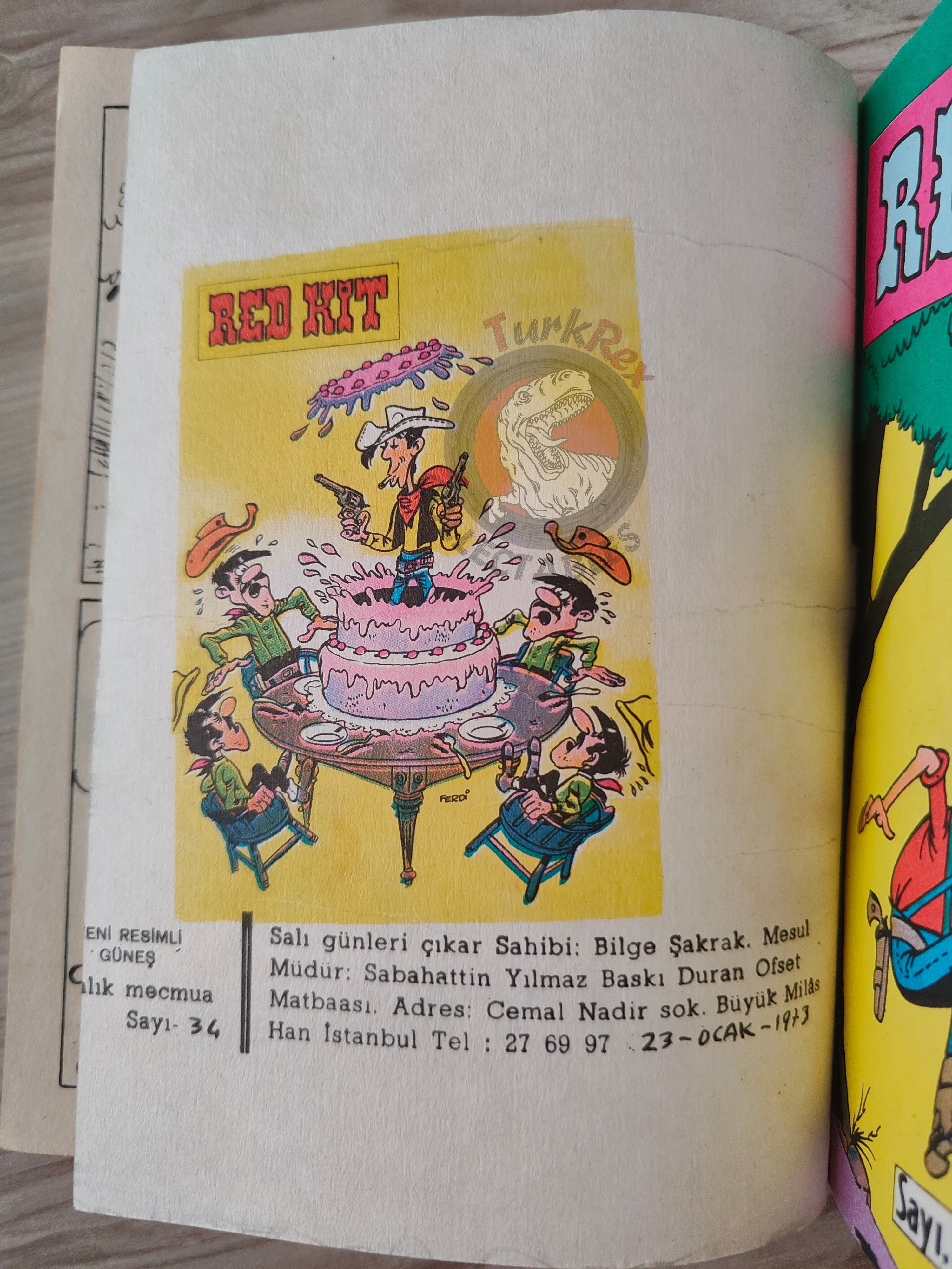 Lucky Luke #12 Les Rivaux de Painful Gulch 1973 Turkish Comic Turkey Tif Et Tondu