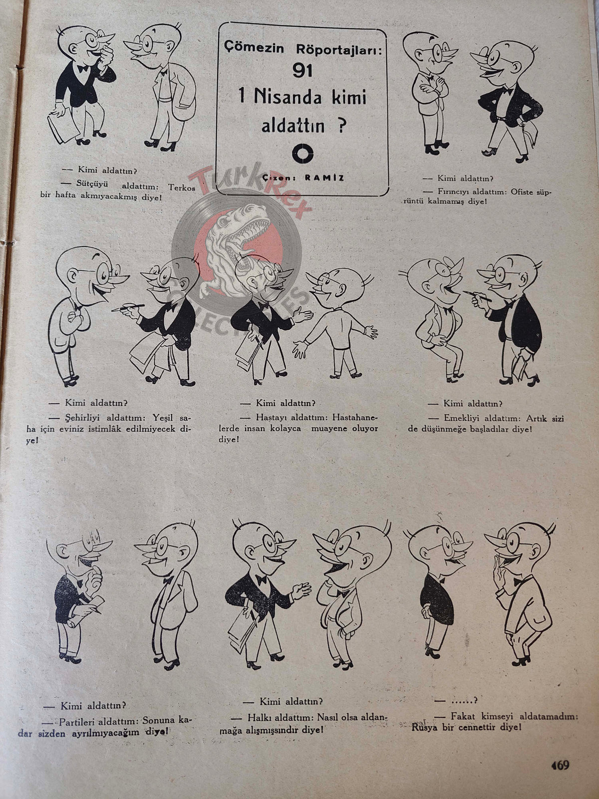 Mizah 1948 Humor Magazine Turkish Turkey Charlie Chaplin American Aid