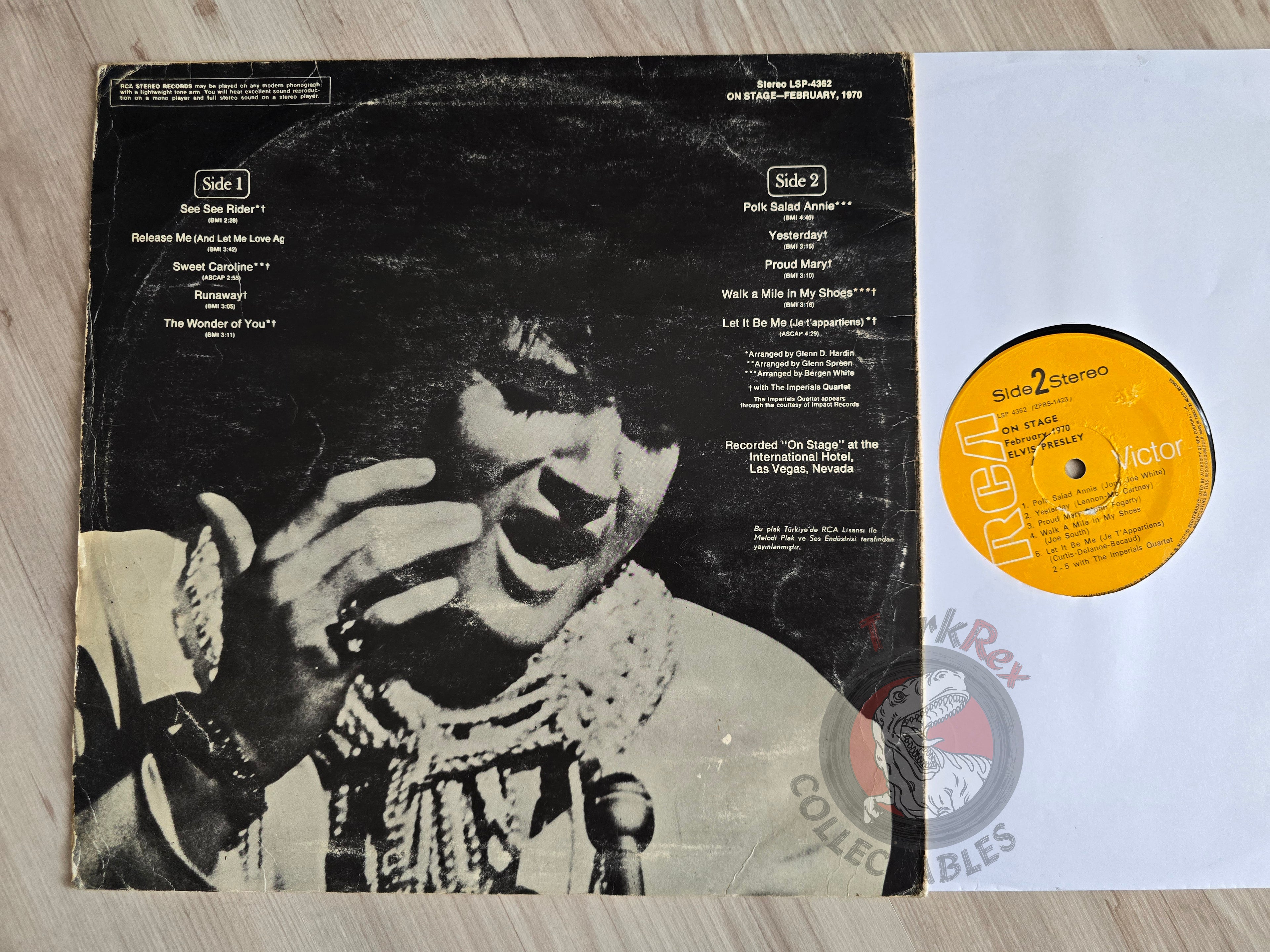 Elvis Presley – On Stage February 1970 Turkish Pressing Vinyl Turkey Edition 2