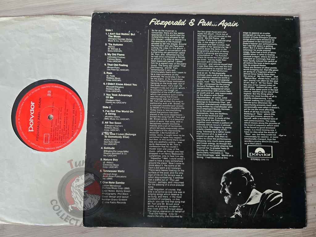 Ella Fitzgerald / Joe Pass – Fitzgerald & Pass...Again Turkish Pressing Vinyl Turkey Edition