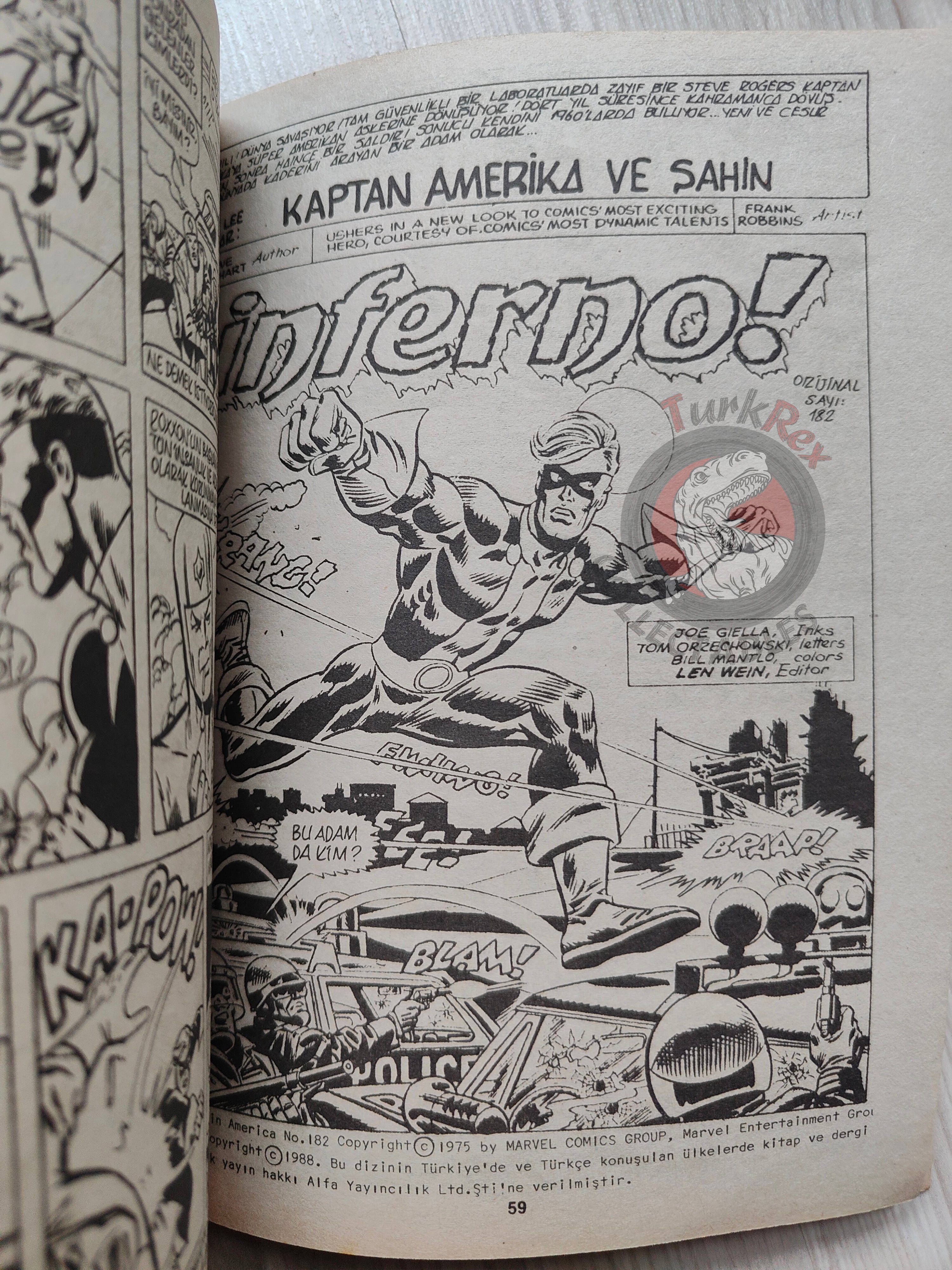 Captain America – Issue #7 1988 Turkish Comic Turkey #179 #180 #181 #182