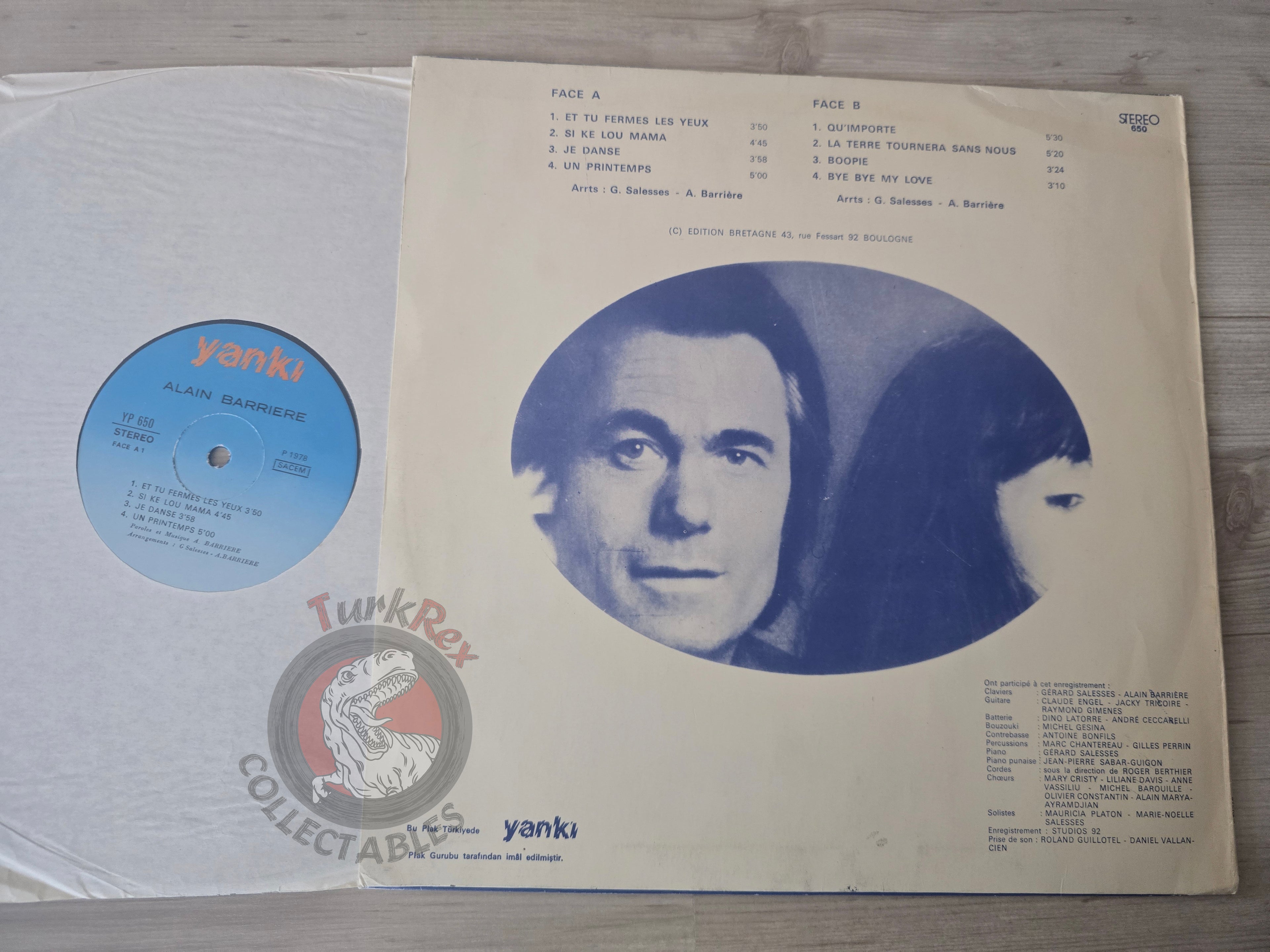 Alain Barrière – ..Et Tu Fermes Les Yeux Turkish Pressing Vinyl Turkey Edition