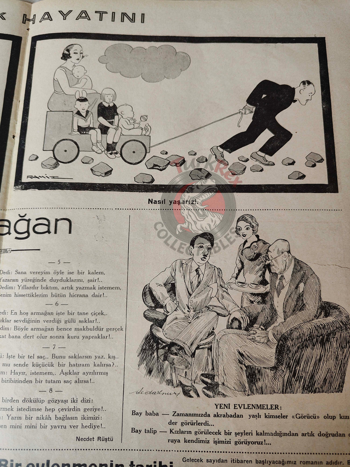 Karikatür 1936 Humor Magazine Turkish Turkey Germany Russia WW2 era