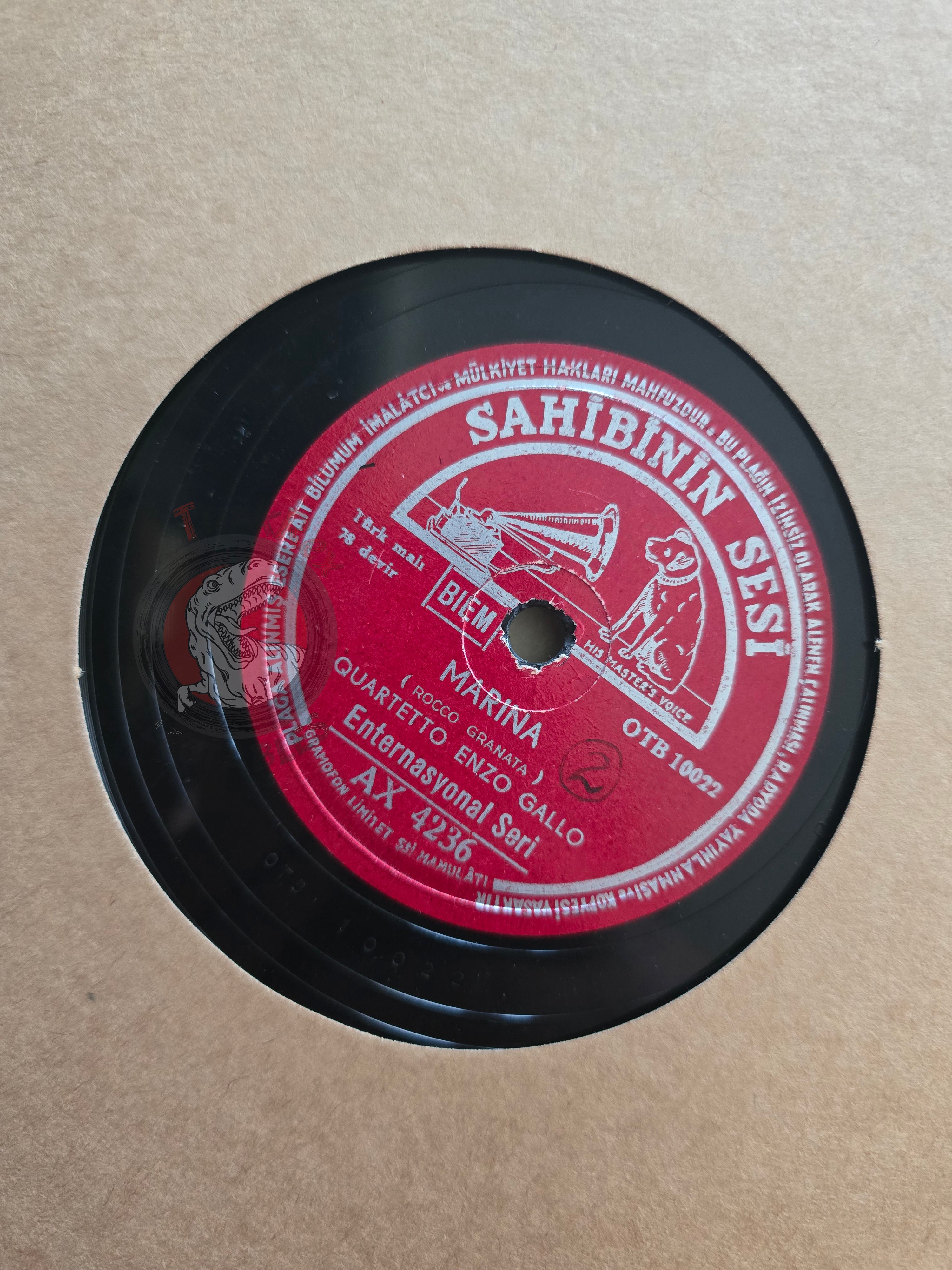 Quartetto Enzo Gallo & Rocco Granata – Marina Turkish Pressing Shellac Turkey Edition