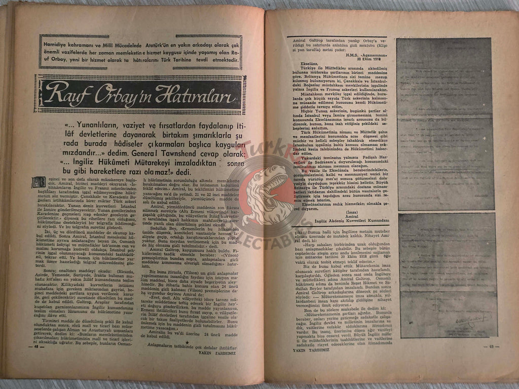 Yakın Tarihimiz 1962 Cemal Pasha Turkish Magazine Turkey Ottoman Empire Atatürk Medina WW1