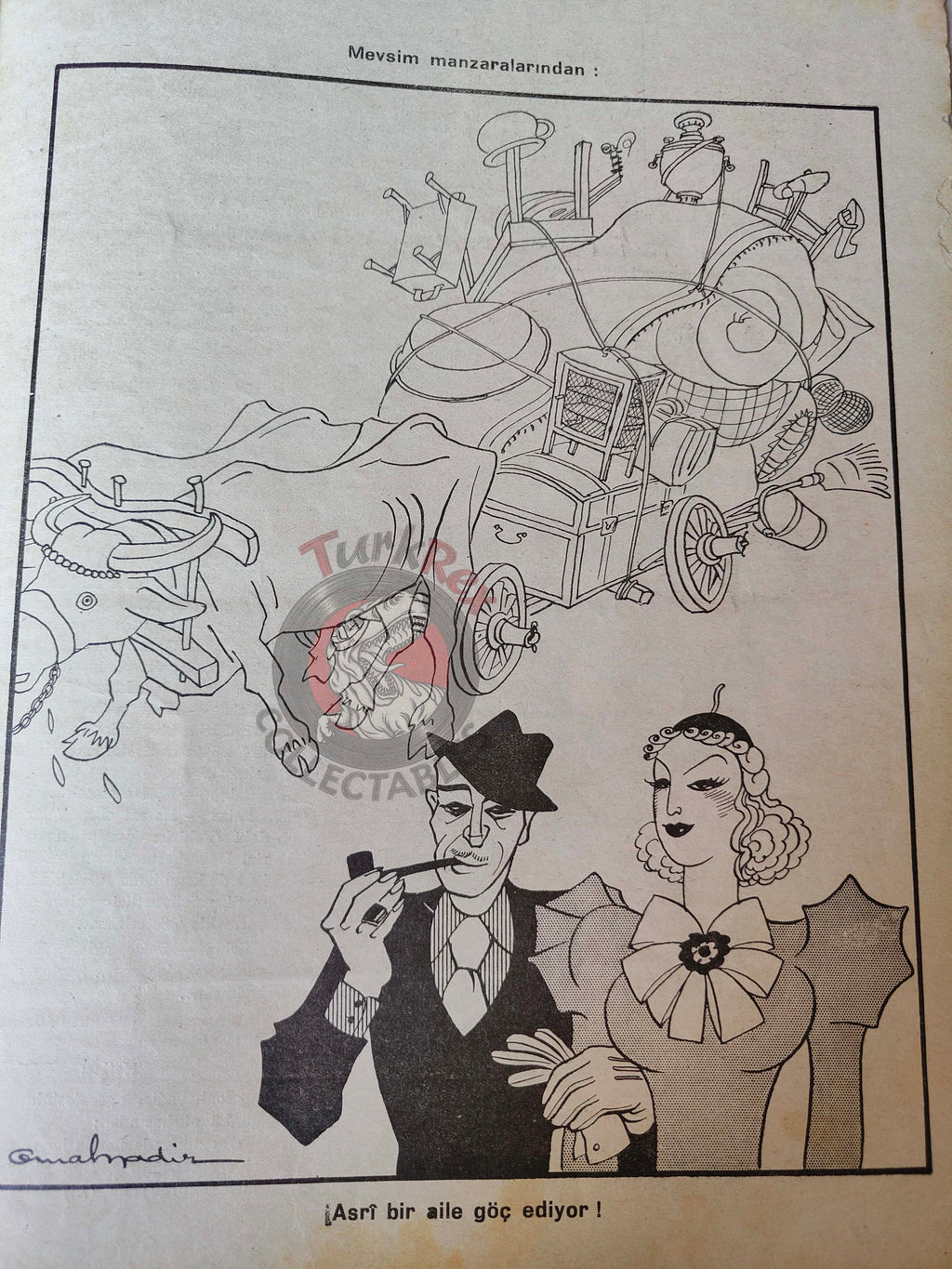 Akbaba 1937 Humor Magazine Turkish Turkey Pirate in the Mediterranean War WW2 era Westinghouse Bayer