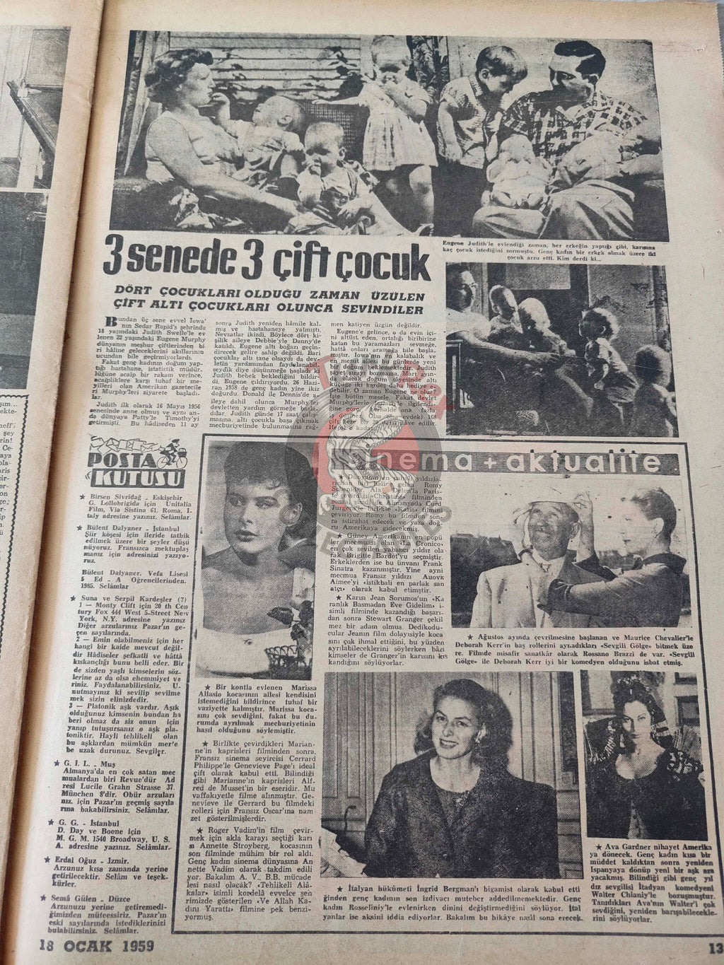 Pazar 1959 Giorgia Moll Turkish Mag Comic Turkey Superman Wayne Boring Stan Drake Beth Rogan
