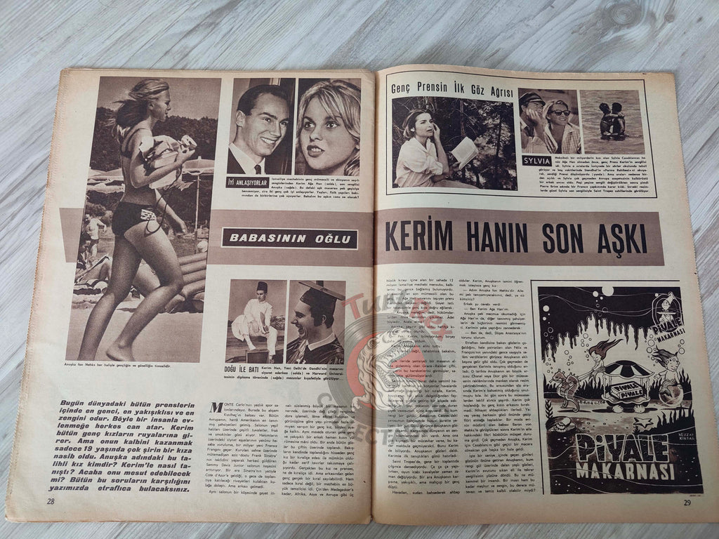 Hayat 1961 Elvis Presley and Barbara Eden Turkish Mag Turkey Prince Karim Aga Khan Kuwaiti Sheikh Abdullah Al-Sabah
