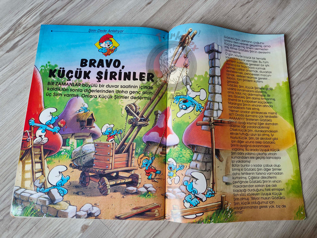 The Smurfs #17 1996 Turkish Comic Magazine Turkey Schtroumpf Pierrot et la lampe