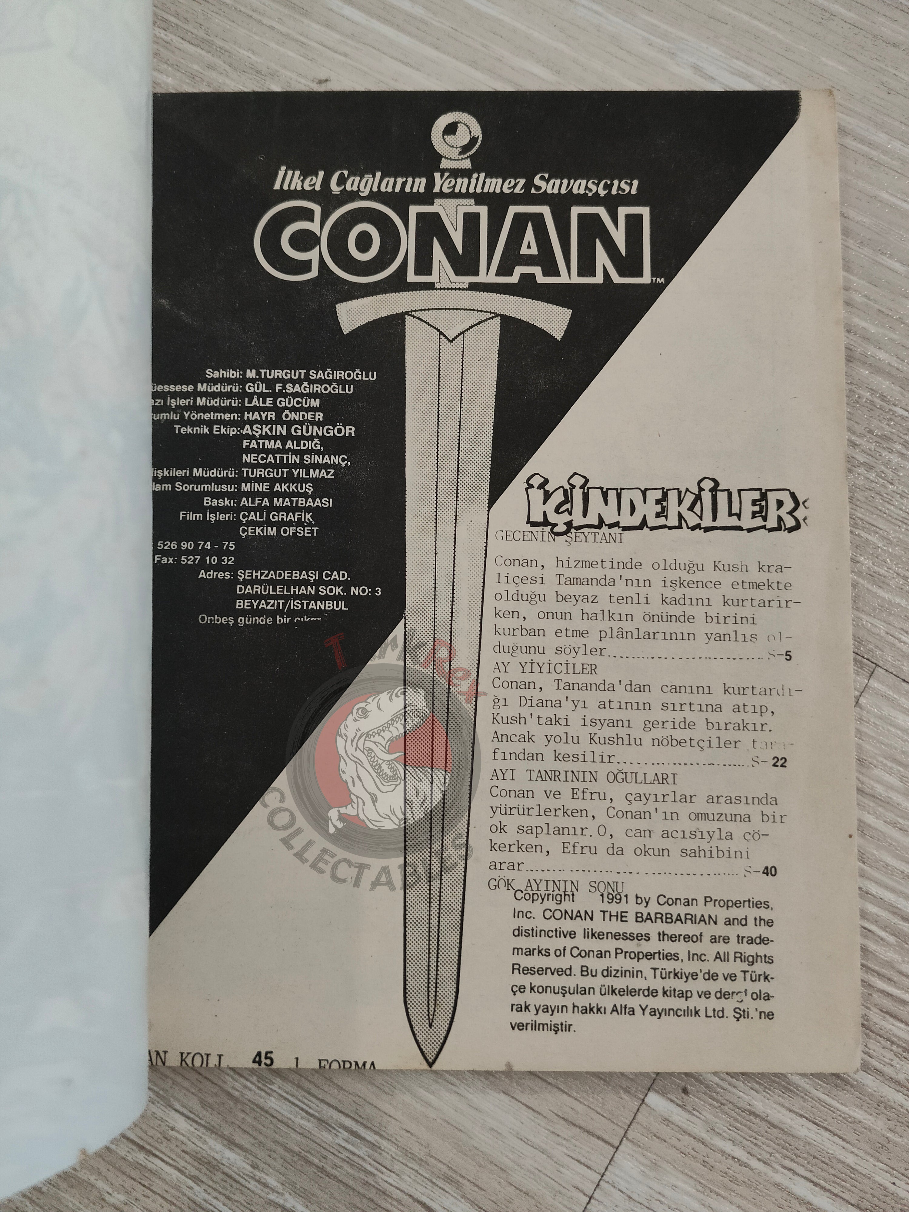 Conan #45 Conan the Barbarian #107 - #110 Turkish Comic Turkey