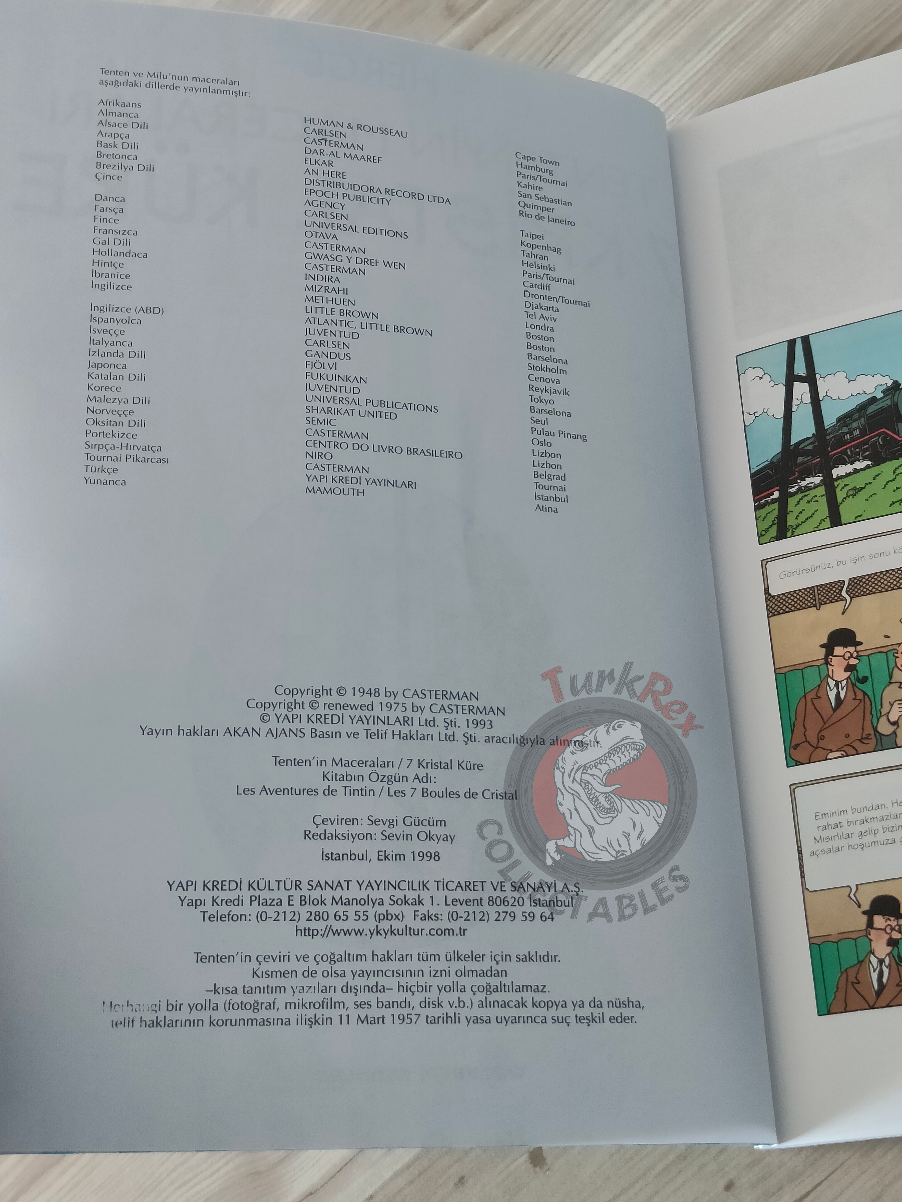 Tintin – The Seven Crystal Balls 1998 Turkish Edition Comic Turkey 2nd YKY