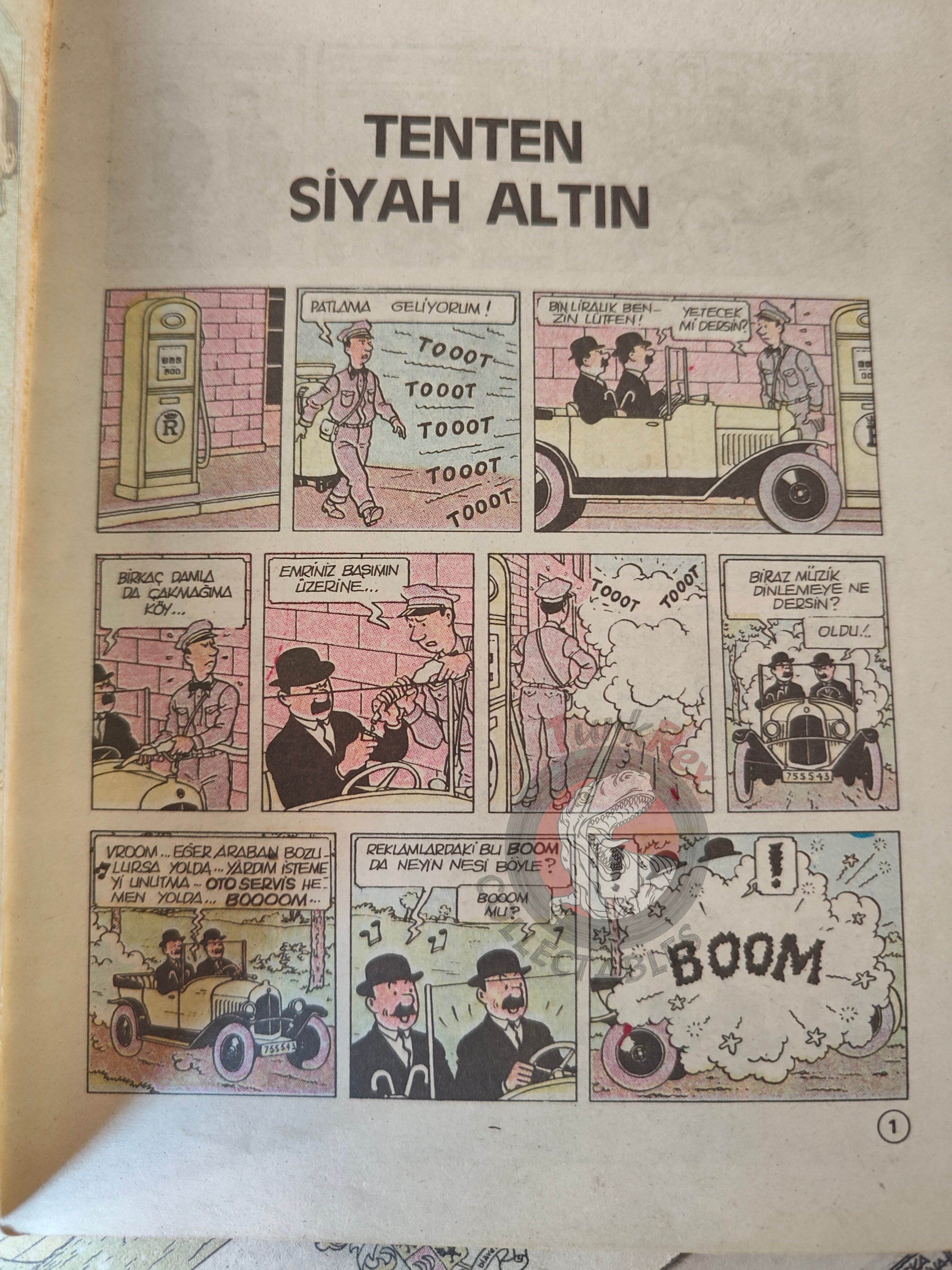 Tintin and the Mystery of the Golden Fleece 1983 Complete in Istanbul Turkish Edition Comic Turkey