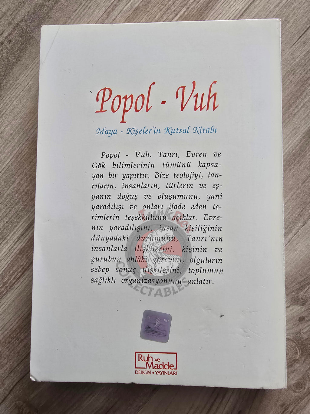 Popol Vuh 1991 Turkish Book Turkey The Sacred Book of the Maya