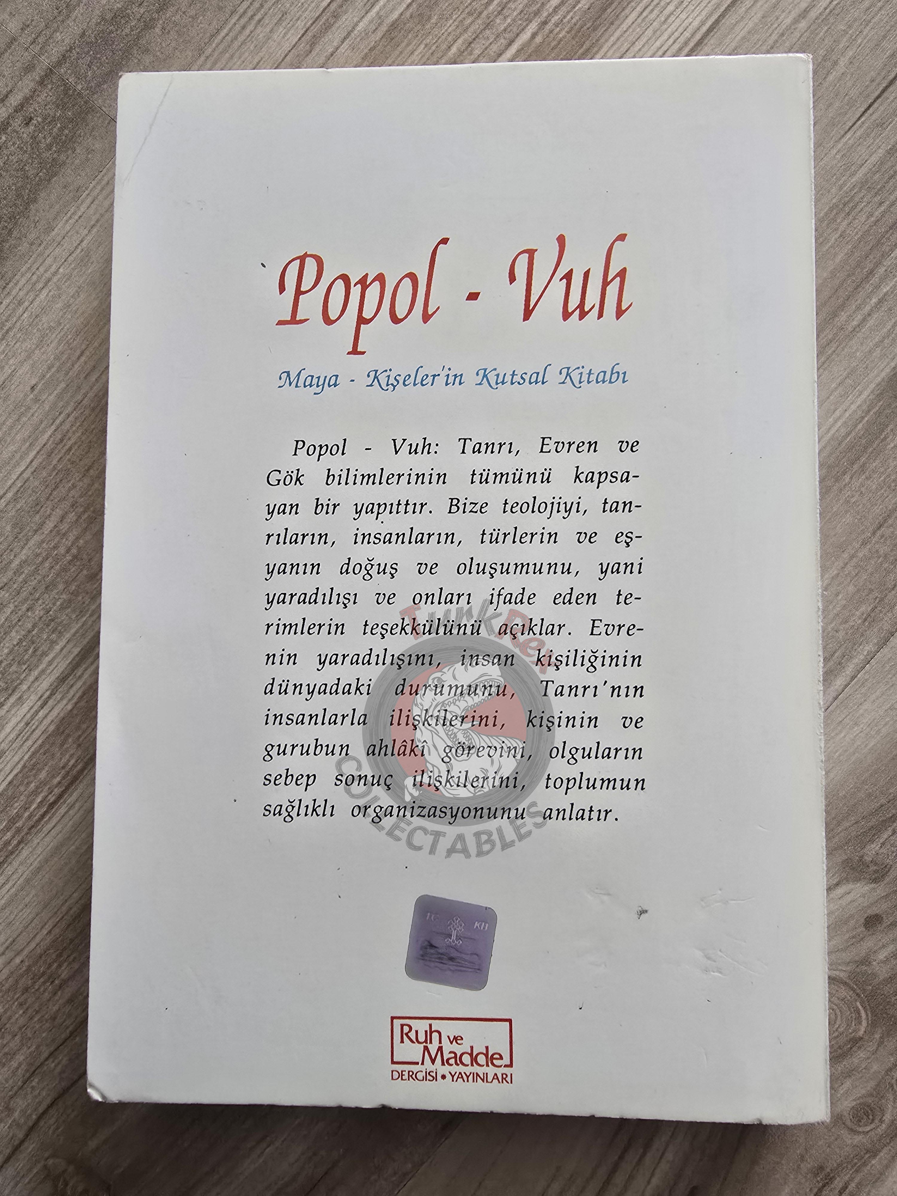 Popol Vuh 1991 Turkish Book Turkey The Sacred Book of the Maya