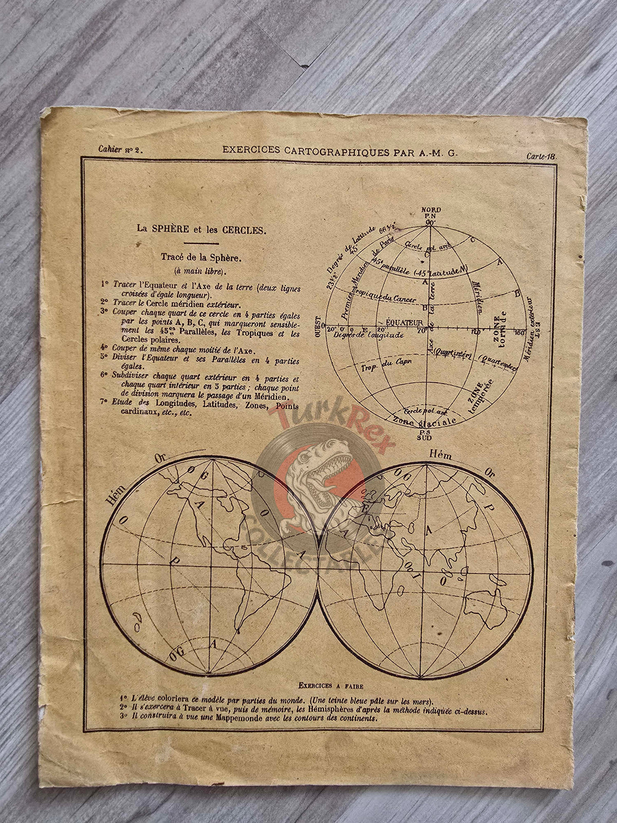 Ottoman Empire c. 1908 French Geography Workbook for Levantine Schools Palestine Arabian Peninsula Alexis-Marie Gochet
