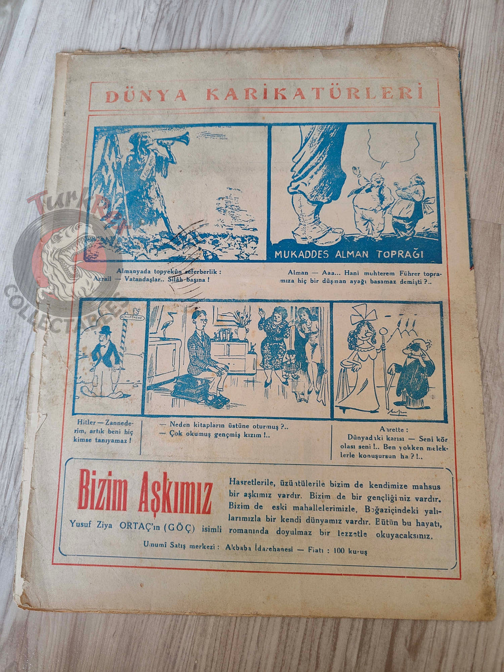 Akbaba 1944 Humor Magazine Turkish Turkey Germany Japan Britain WW2 era United States