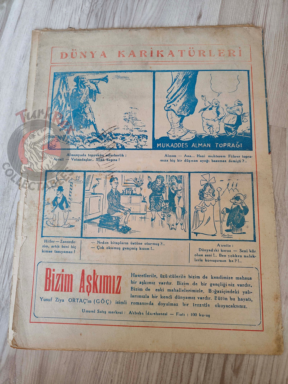 Akbaba 1944 Humor Magazine Turkish Turkey Germany Japan Britain WW2 era United States