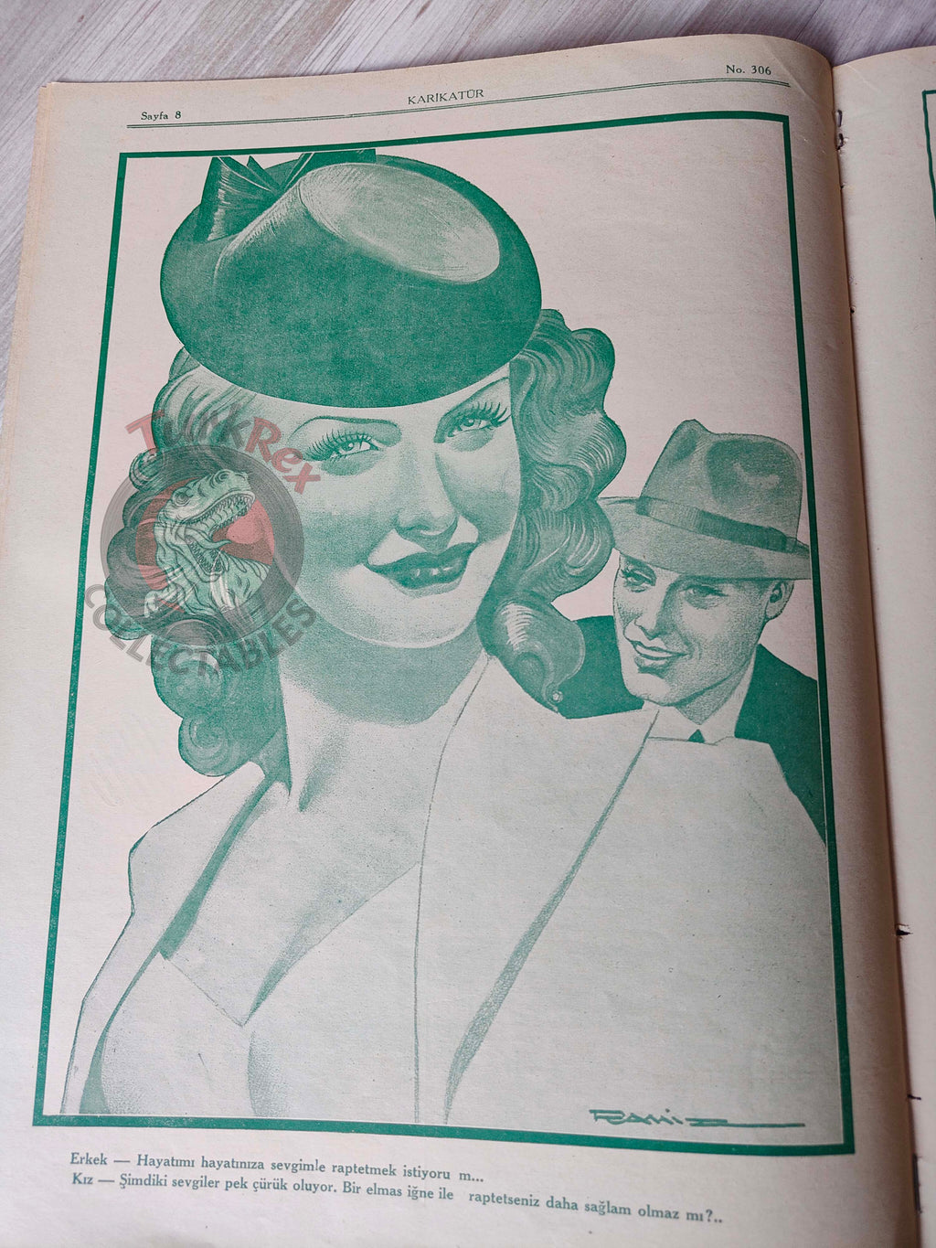 Karikatür 1941 Humor Magazine Turkish Turkey Uncle Sam USA WW2 era Soviet Russia Britain Japan