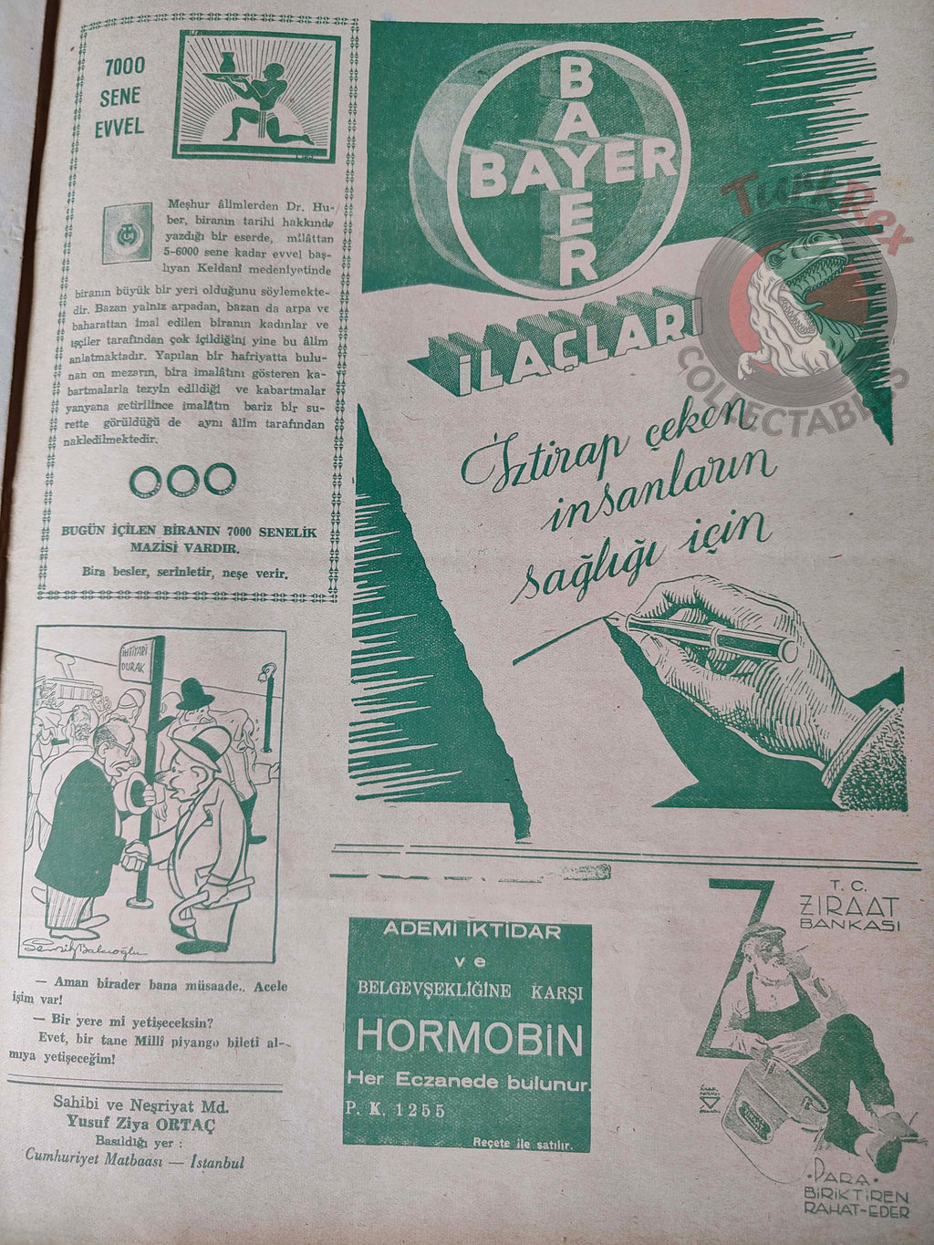 Akbaba 1943 Humor Magazine Turkish Turkey Germany Soviet Russia Britain WW2 era Bayer