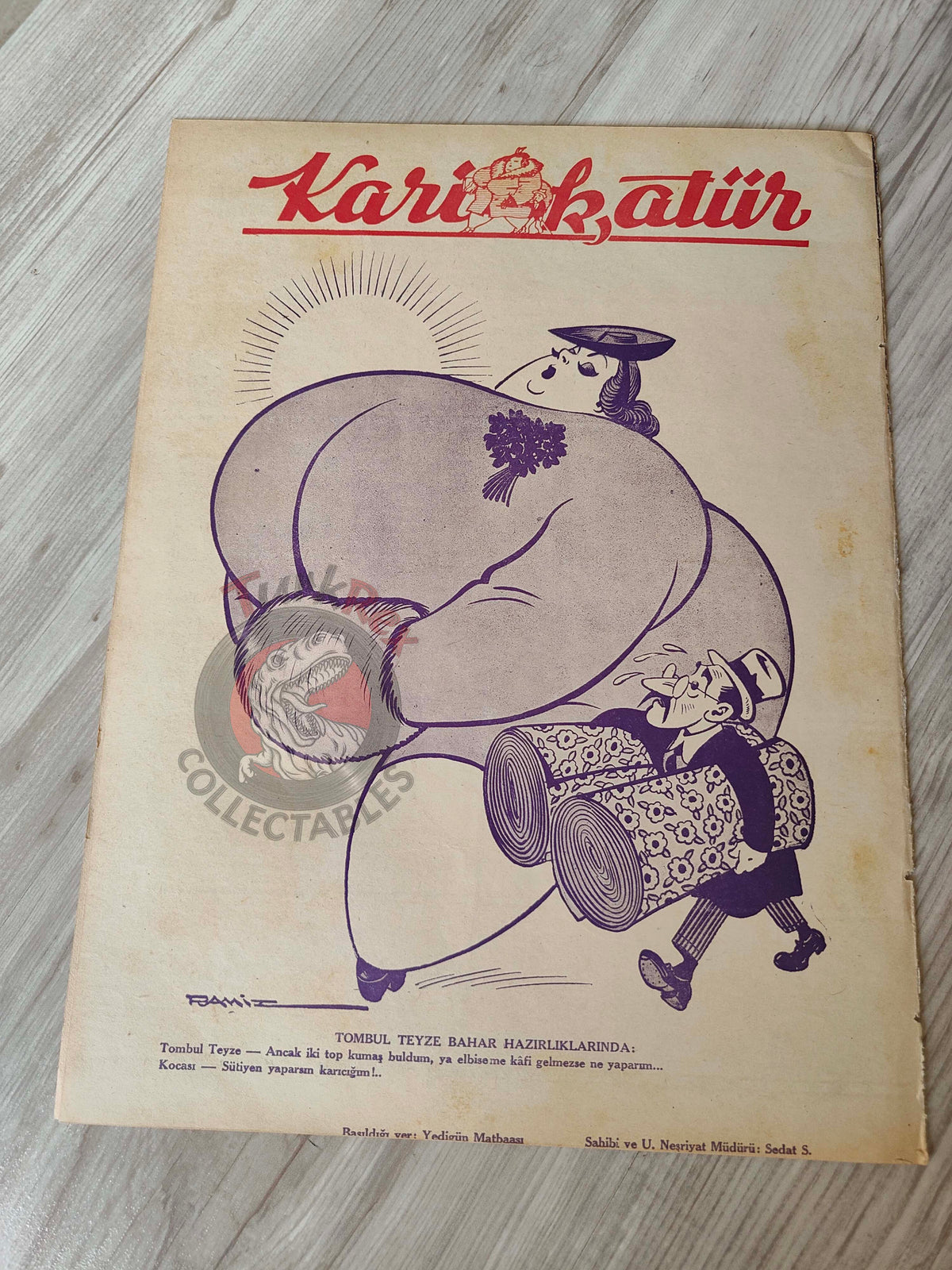 Karikatür 1942 Humor Magazine Turkish Turkey Winston Churchill India WW2 era Japan Britain
