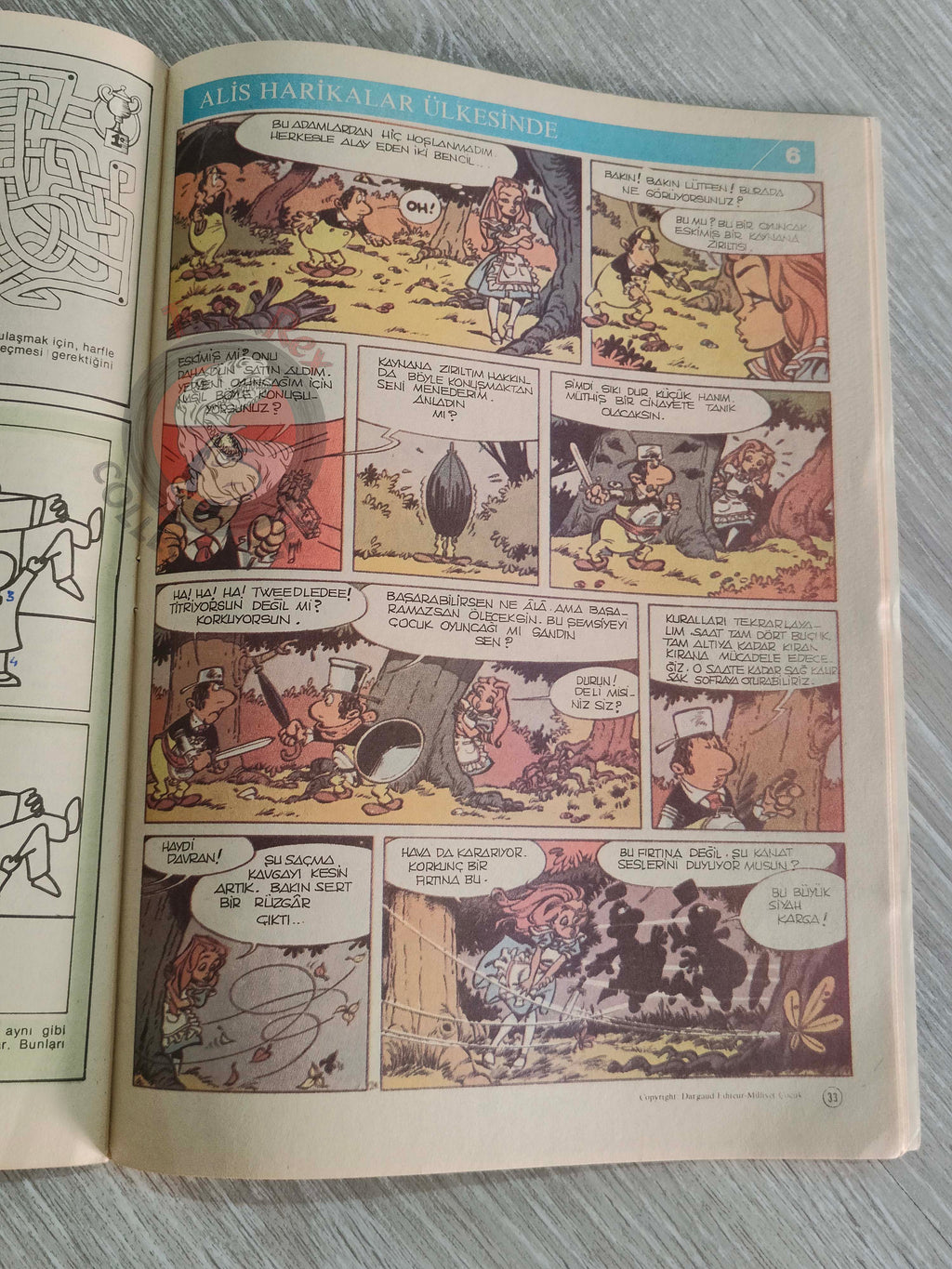 Milliyet Çocuk #7 1984 Turkish Comic Turkey Alice In Wonderland l'étalon noir Bob Morane Massagran