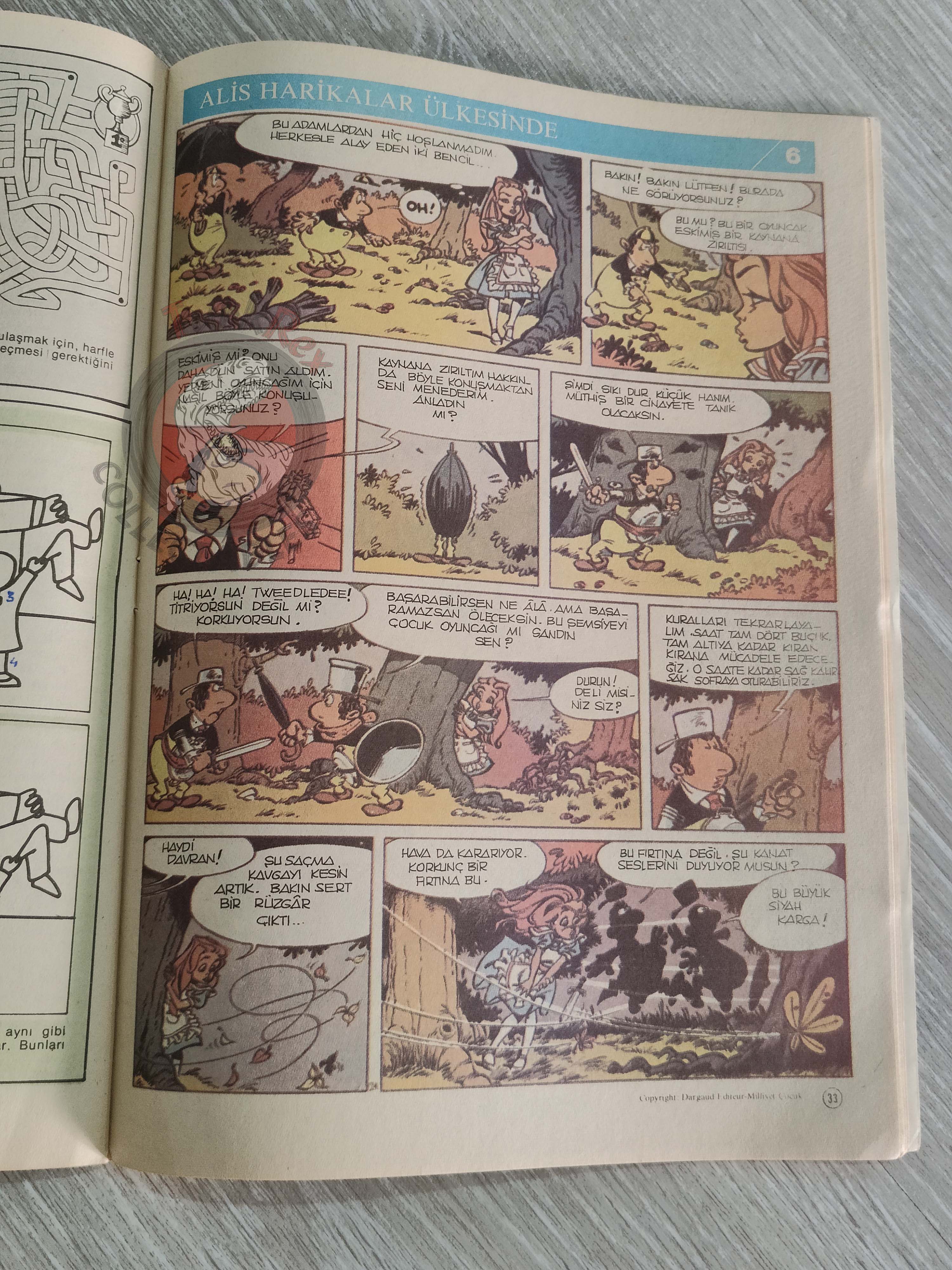 Milliyet Çocuk #7 1984 Turkish Comic Turkey Alice In Wonderland l'étalon noir Bob Morane Massagran