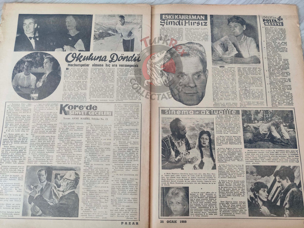 Pazar 1959 Sophia Loren Turkish Mag Comic Turkey Superman Wayne Boring Stan Drake Maria Callas