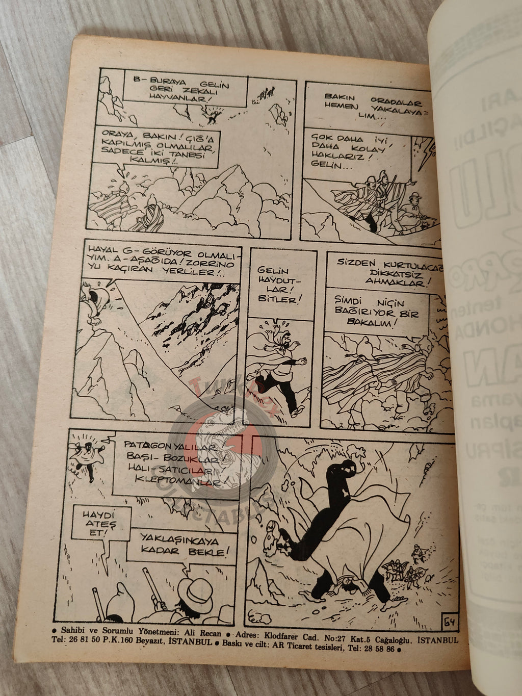 Tintin –  Prisoners of the Sun 1980s Turkish Edition Comic Turkey part 1