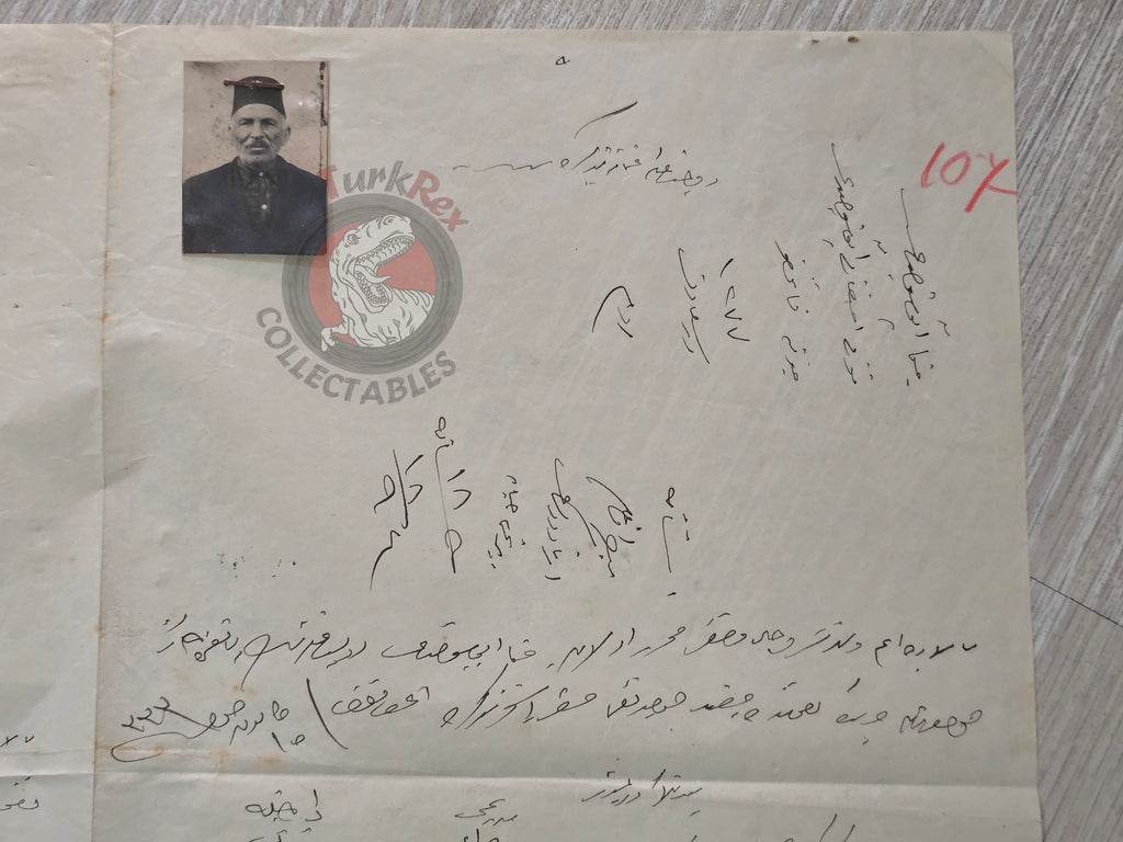 Ottoman Identity Document Copy 1924 with Photograph Greek Ottoman Citizens Married Couple