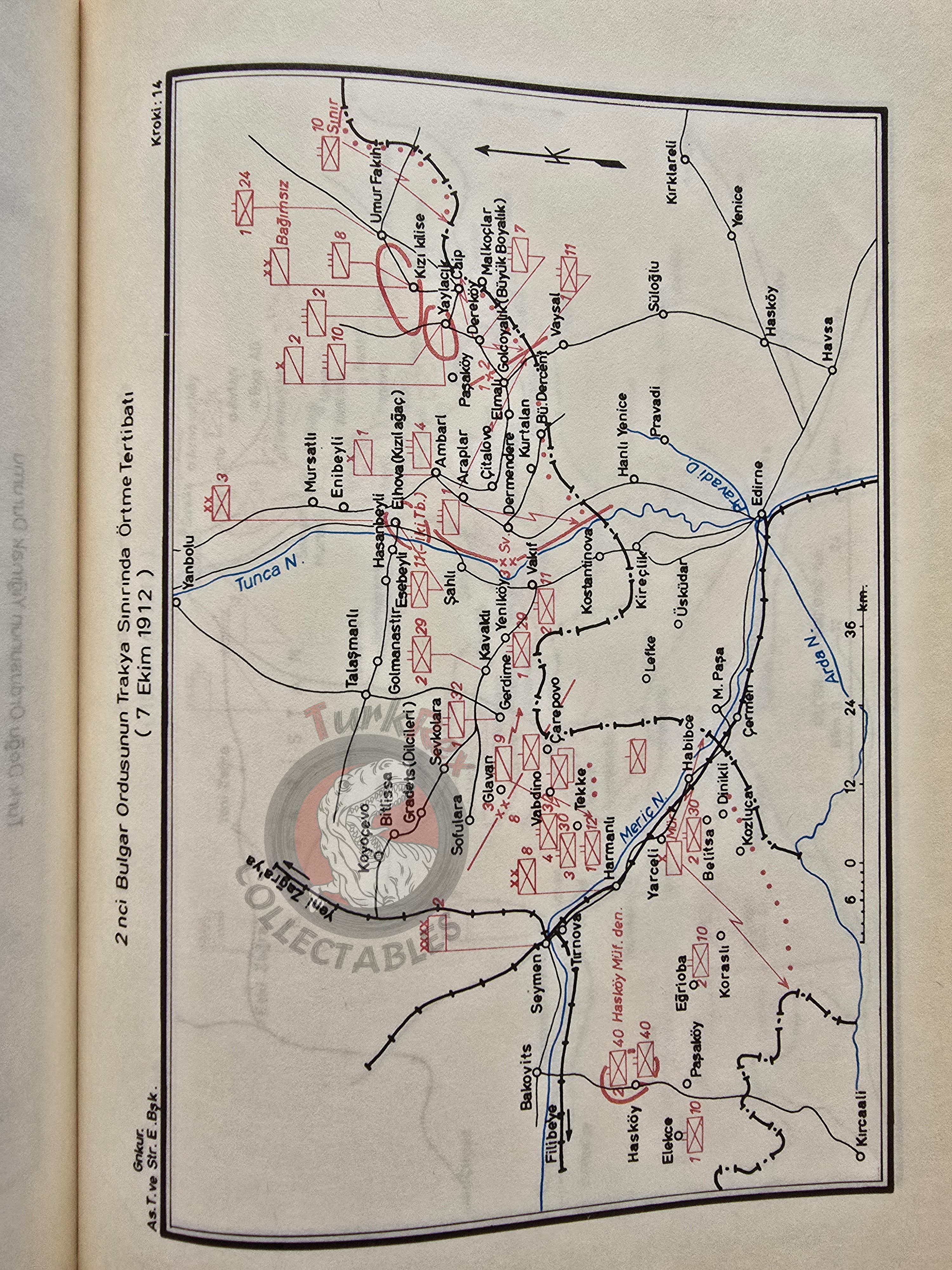 Balkan War Battles Around the Edirne Fortress 1980 Turkish Book Military Ottoman Empire Maps
