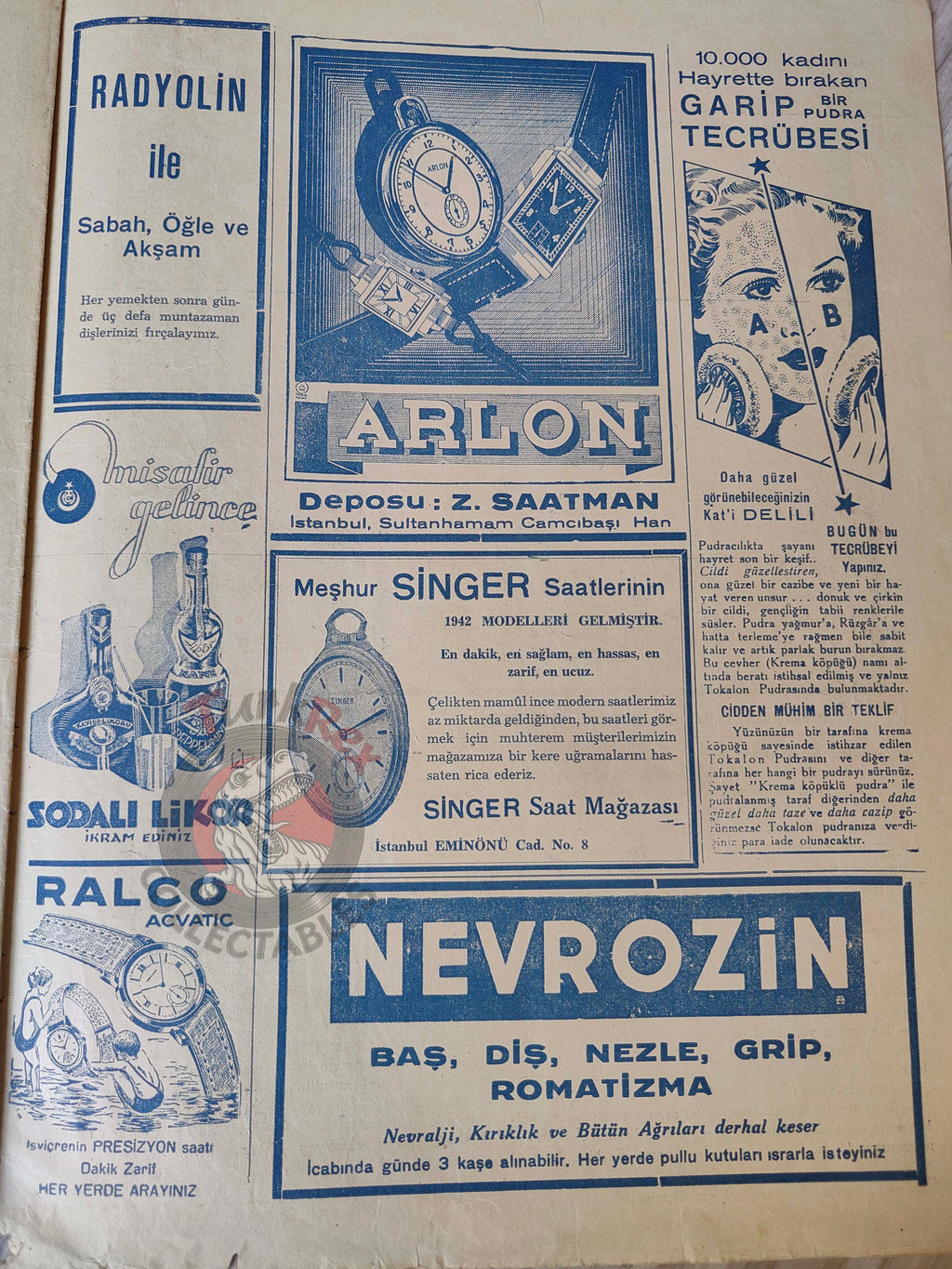 Şaka 1942 Humor Magazine Turkish Turkey Winter Pin-Up Cover WW2 era Singer Arlon