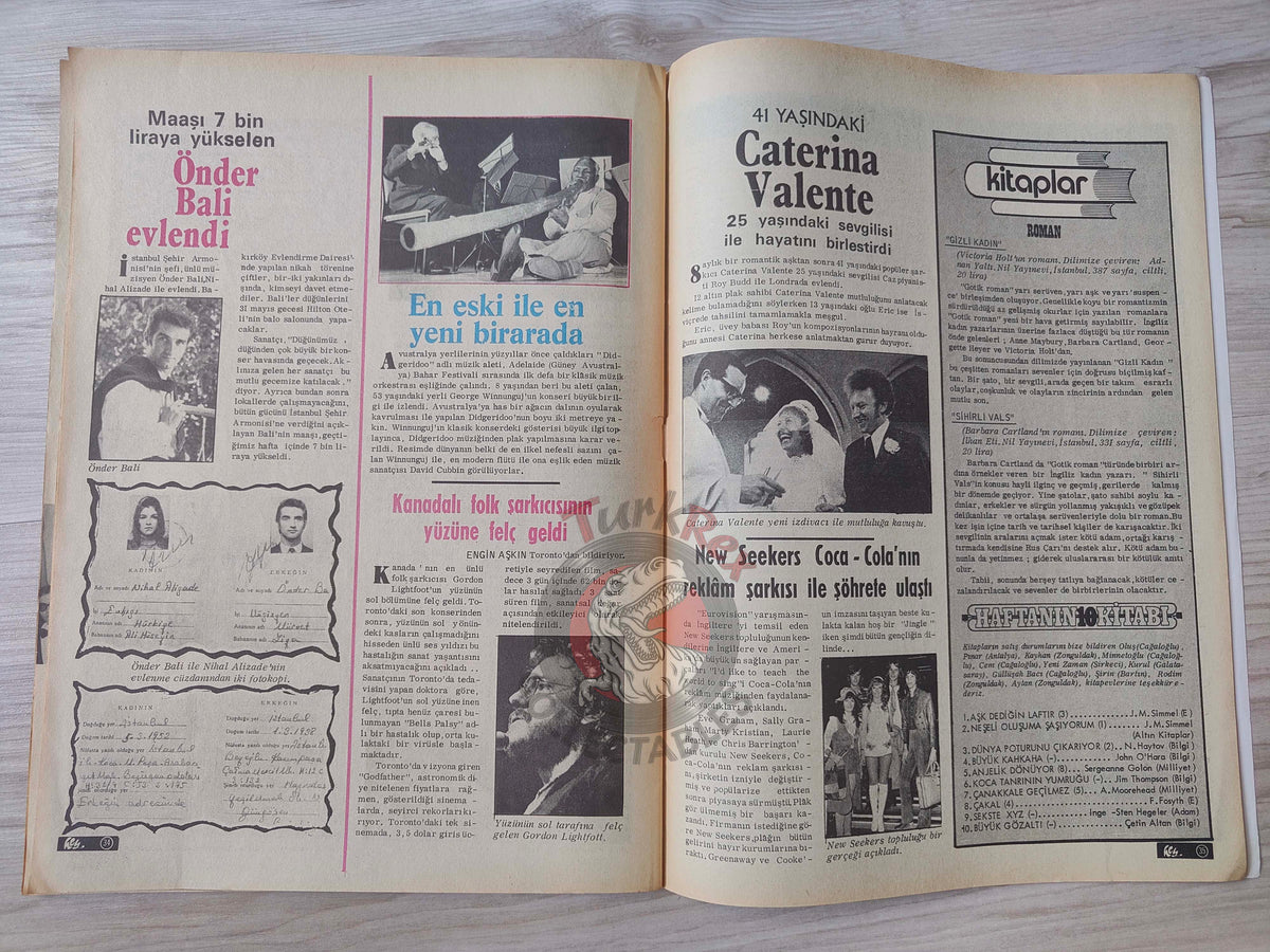 Hey 1972 Dalida Turkish Mag Turkey The Doors Led Zeppelin  Aphrodite’s Child T. Rex.