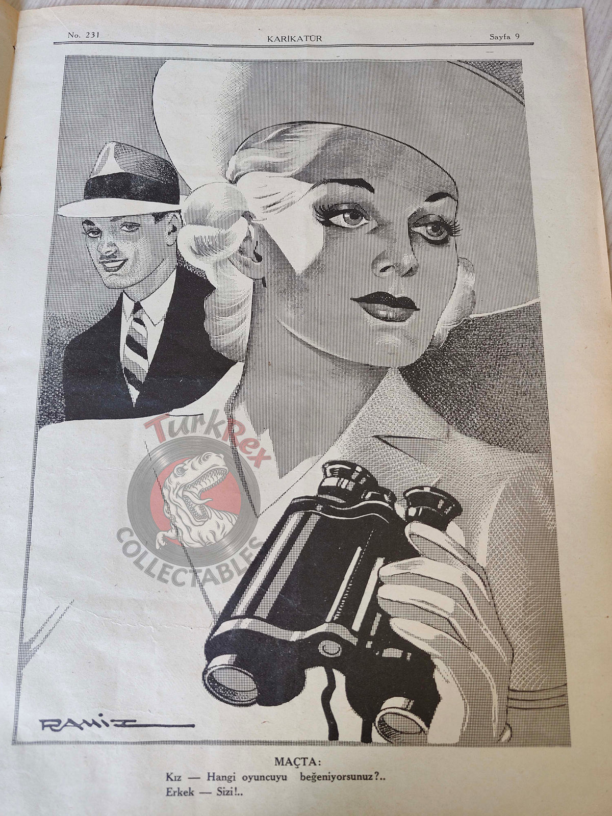 Karikatür 1940 Humor Magazine Turkish Turkey Paris Hermann Göring WW2 era  Roosevelt Mussolini