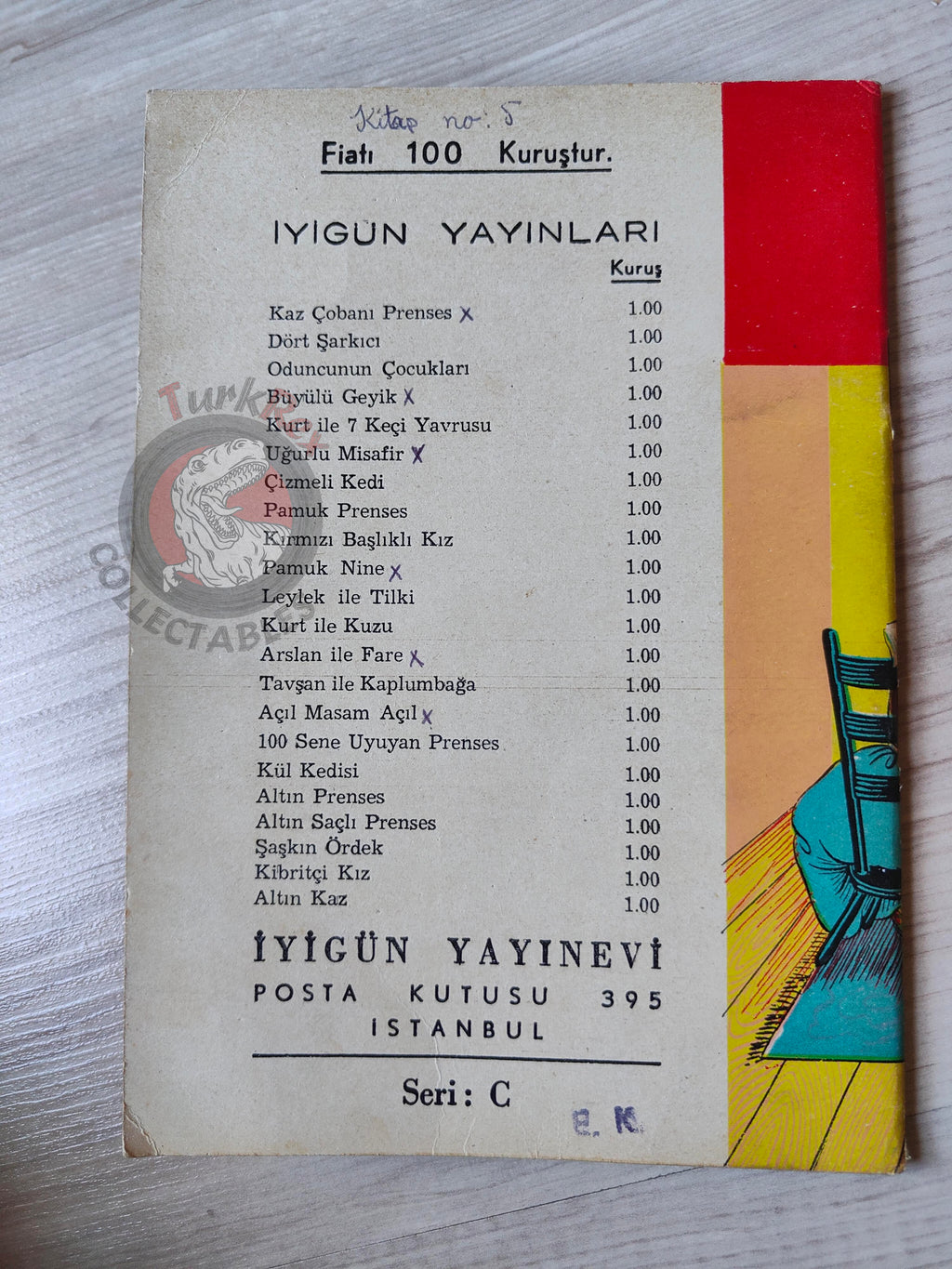 Grimm Brothers –  The Wren and the Bear 1965 Turkish Book Turkey Illustrated