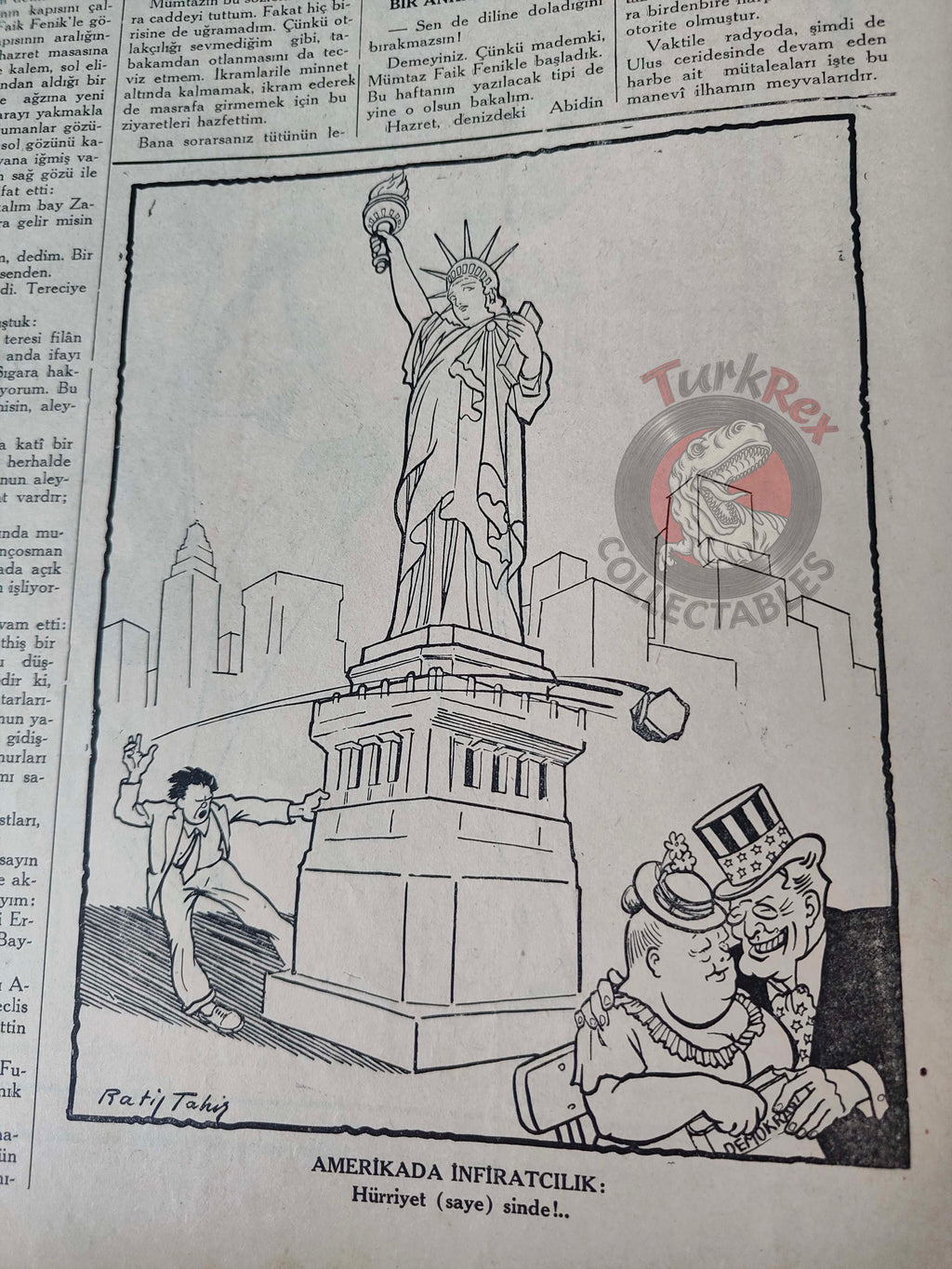 Karikatür 1941 Humor Magazine Turkish Turkey Russia United States Germany WW2 era Churchill