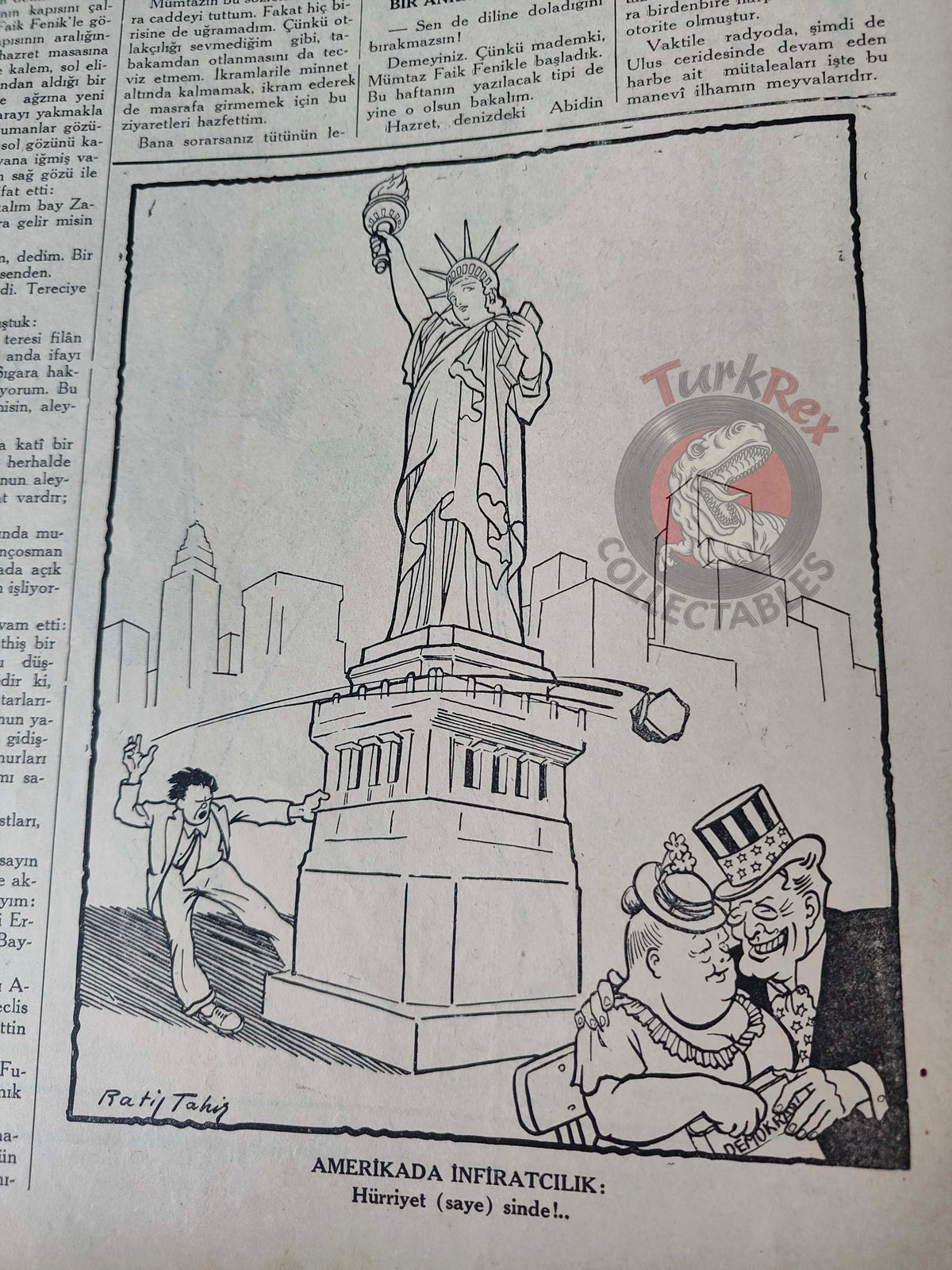 Karikatür 1941 Humor Magazine Turkish Turkey Russia United States Germany WW2 era Churchill