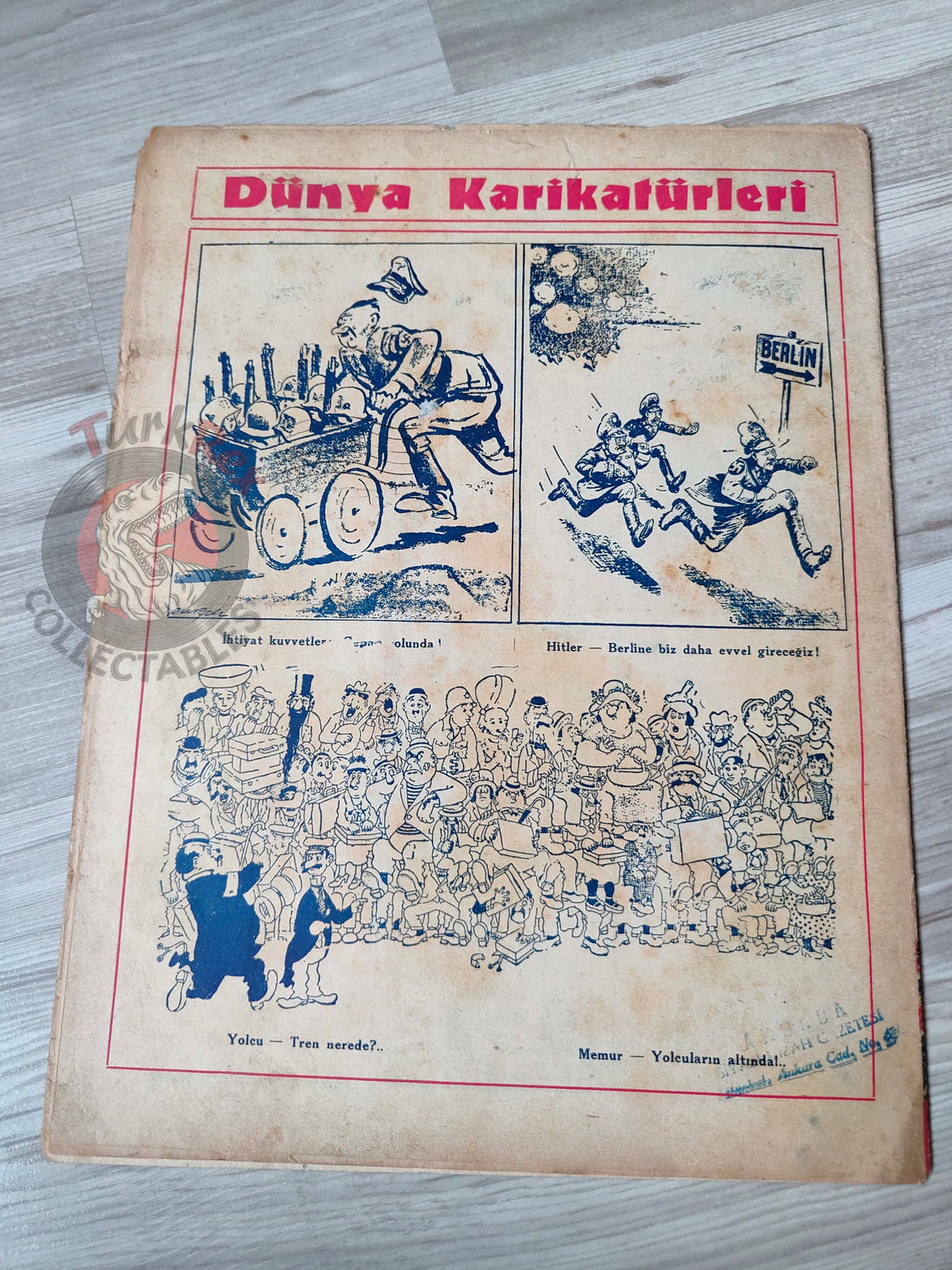 Akbaba 1945 Humor Magazine Turkish Turkey Germany Britain WW2 era United States Soviet Russia Japan