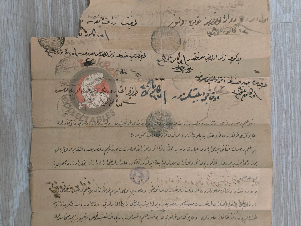 Ottoman 1894 Land Deed Vineyard in Adana Title Armenian Citizen Armenia