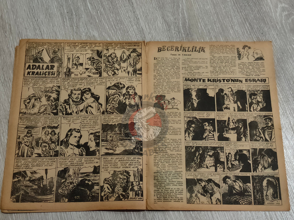 Binbir Roman #101 1950 The Count of Monte Cristo - Nat Pinkerton Turkish Comic Mag Turkey