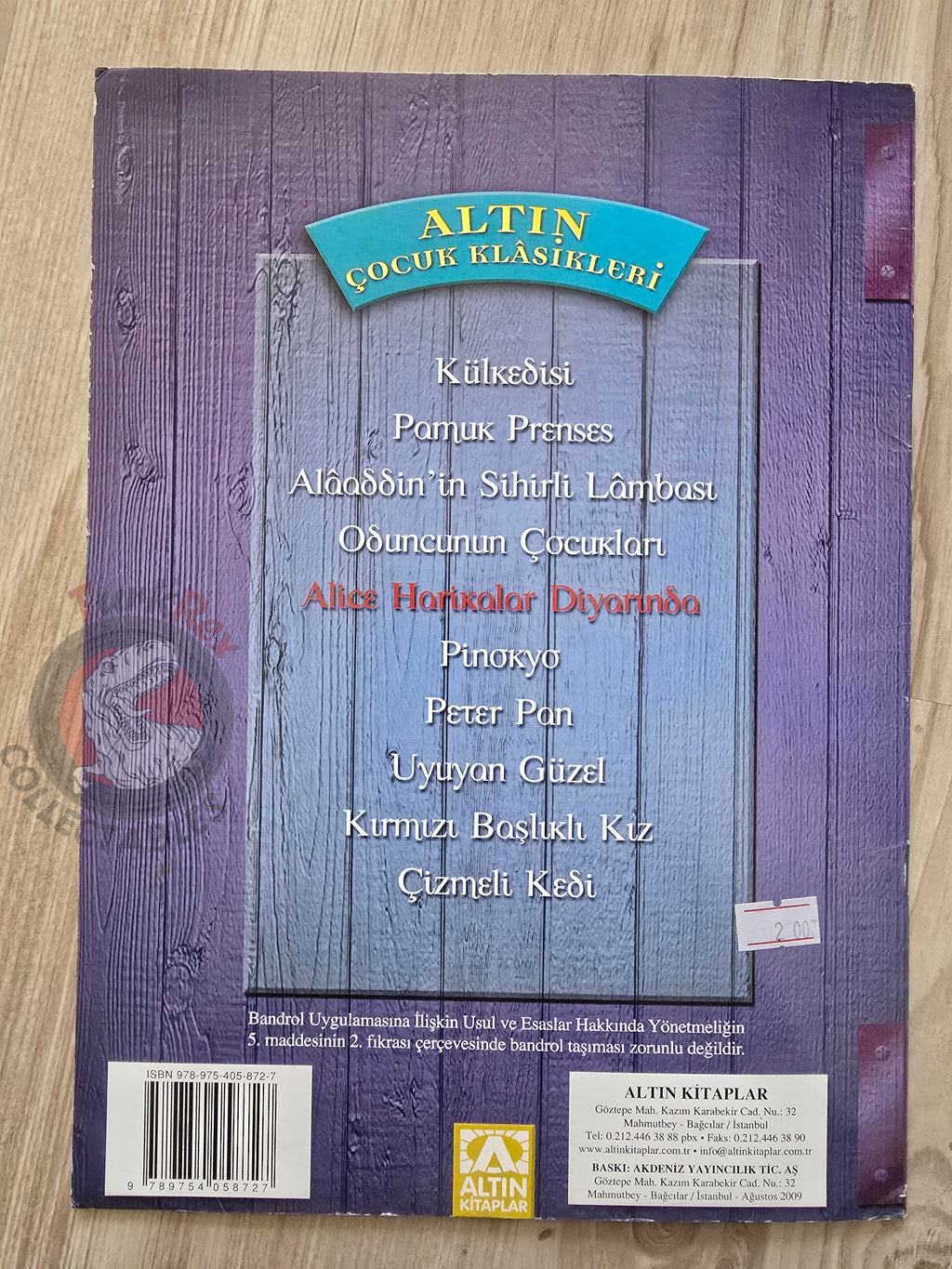 Lewis Carroll – Alice in Wonderland 2009 Turkish Book Turkey Illustrated 2