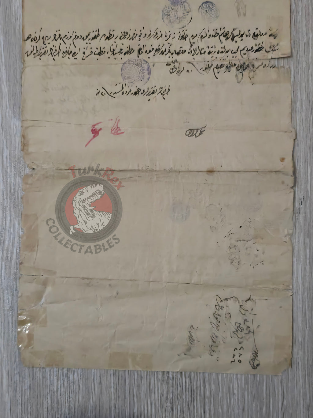 Ottoman 1907 Land Deed Vineyard in Adana Tarsus Title Deed Police Sheikh Greek