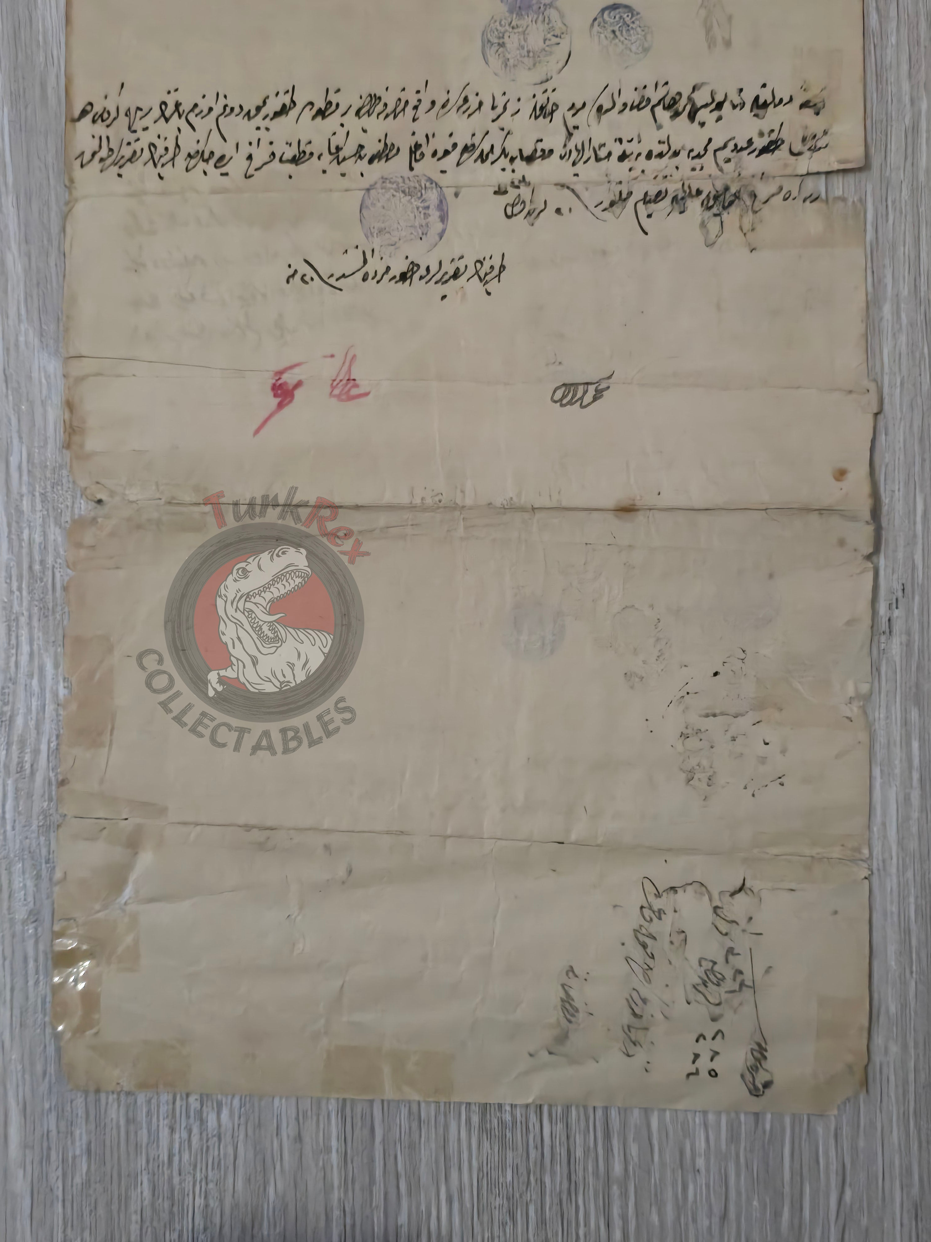 Ottoman 1907 Land Deed Vineyard in Adana Tarsus Title Deed Police Sheikh Greek