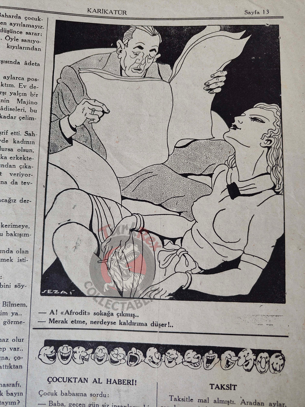 Karikatür 1940 Humor Magazine Turkish Turkey Goebbels and the Propaganda Balloons WW2 era Germany