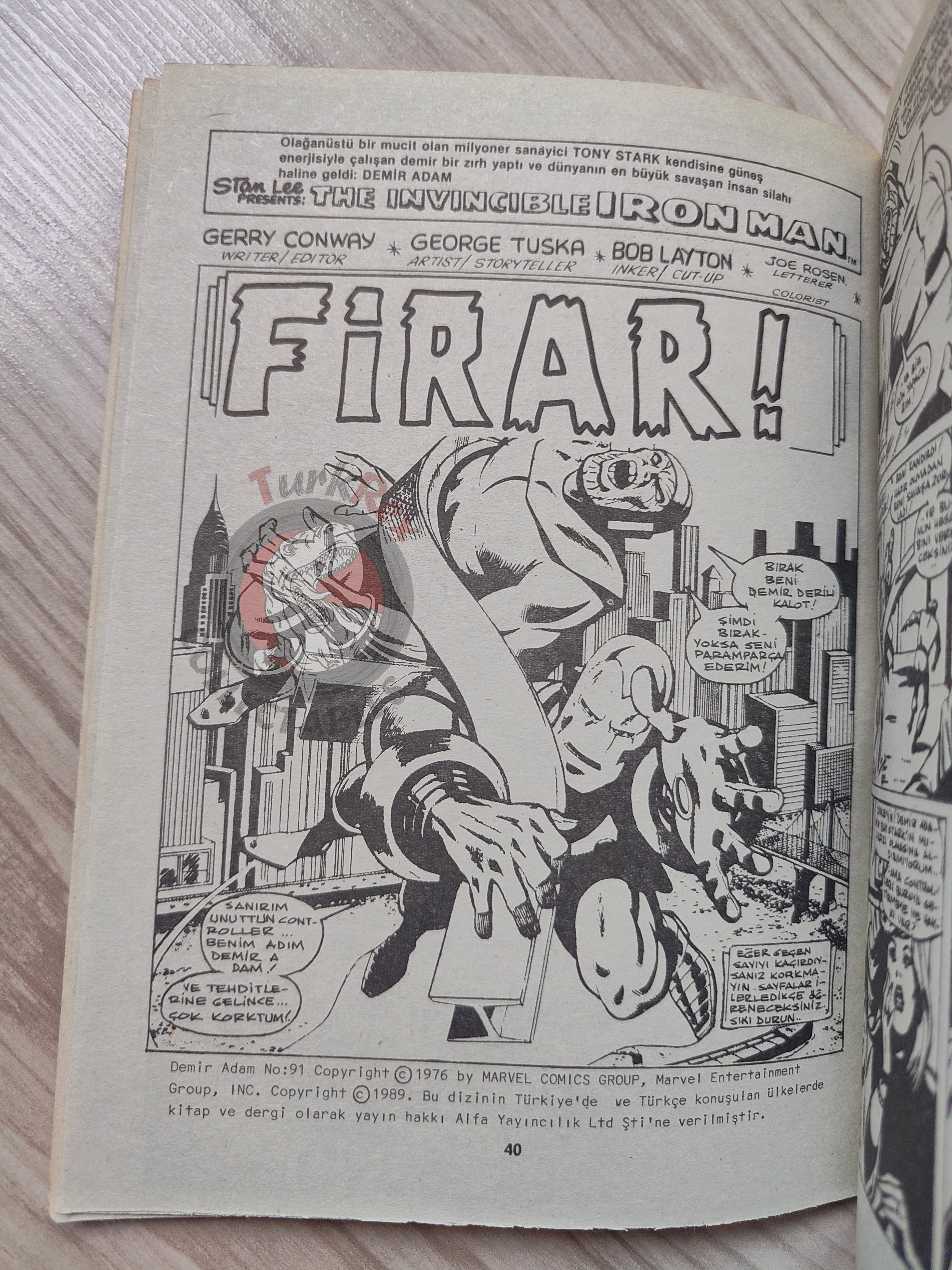 Iron Man #6 Demir Adam 1989 Turkish Comic Turkey #89 #90 #91 #92
