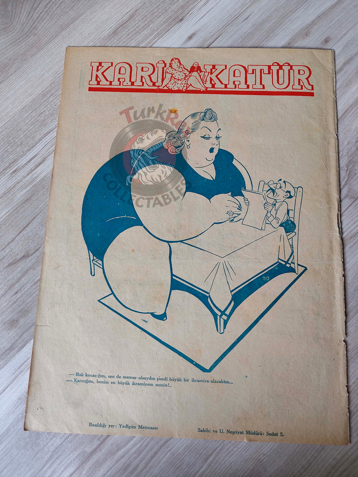 Karikatür 1943 Humor Magazine Turkish Turkey Japan Pacific United States WW2 era Italy Germany Uncle Sam