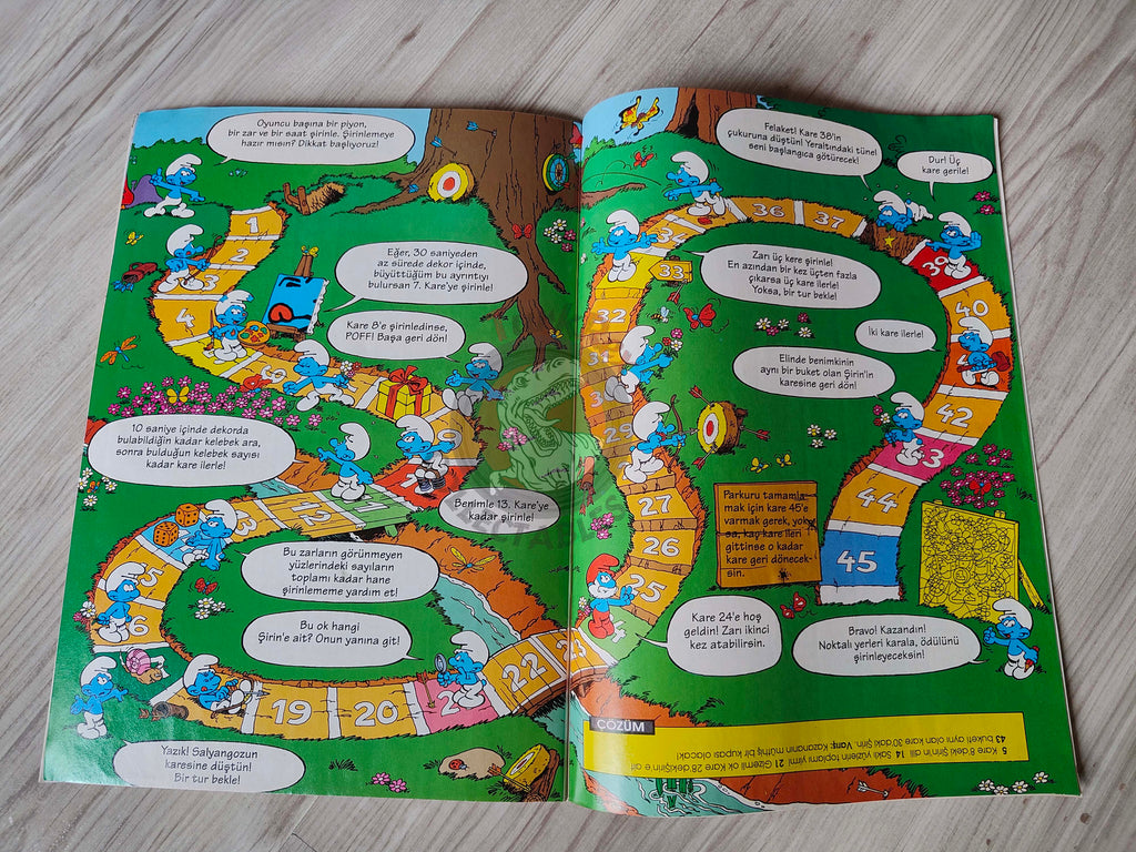 The Smurfs #20 1996 Turkish Comic Magazine Turkey Schtroumpf Pierrot et la lampe