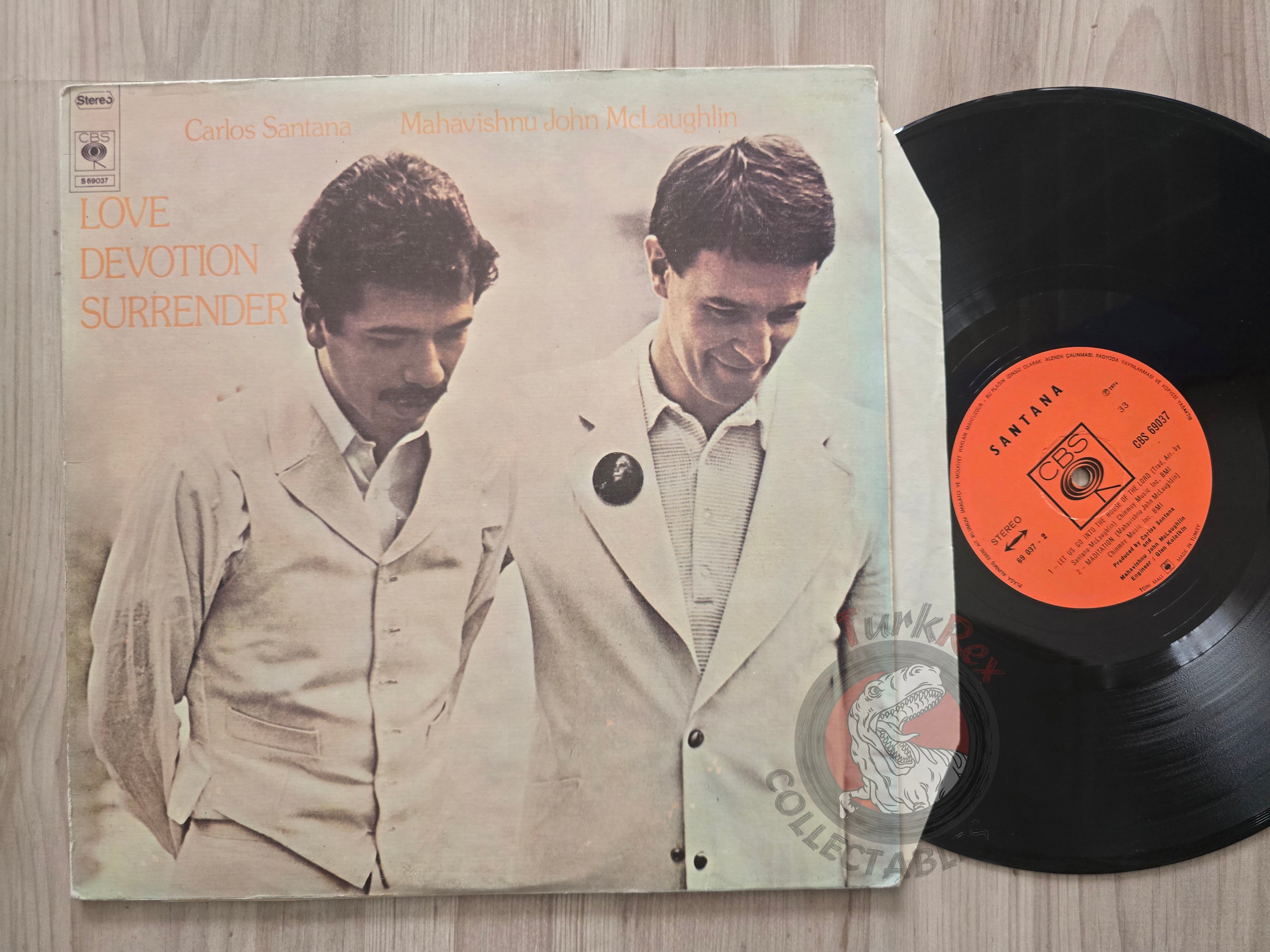 Carlos Santana &  John McLaughlin – Love Devotion Surrender Turkish Pressing Vinyl Turkey Edition