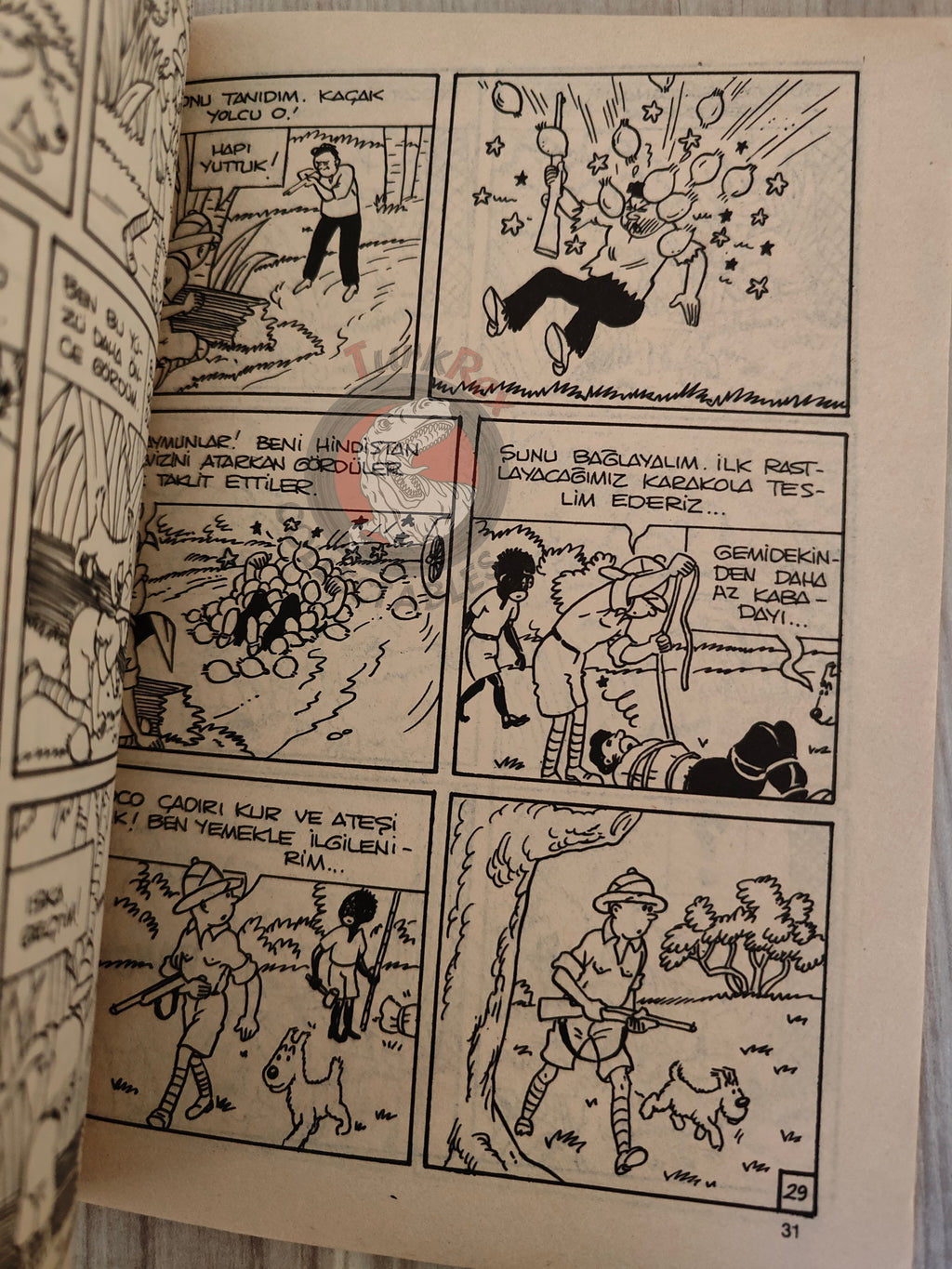 Tintin – Tintin in the Congo 1980s Turkish Edition Comic Turkey